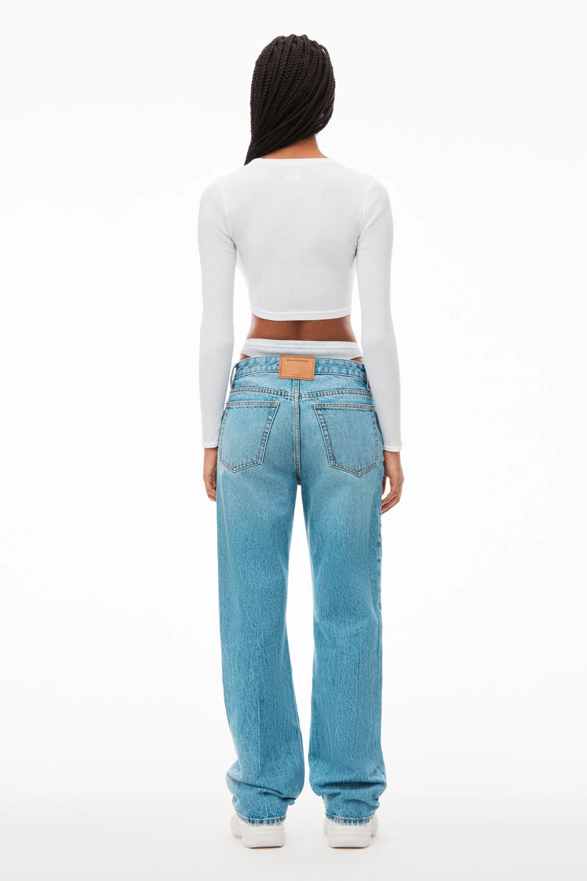 Alexander Wang Layered Loose Jean - Vintage Light Indigo - Image 3
