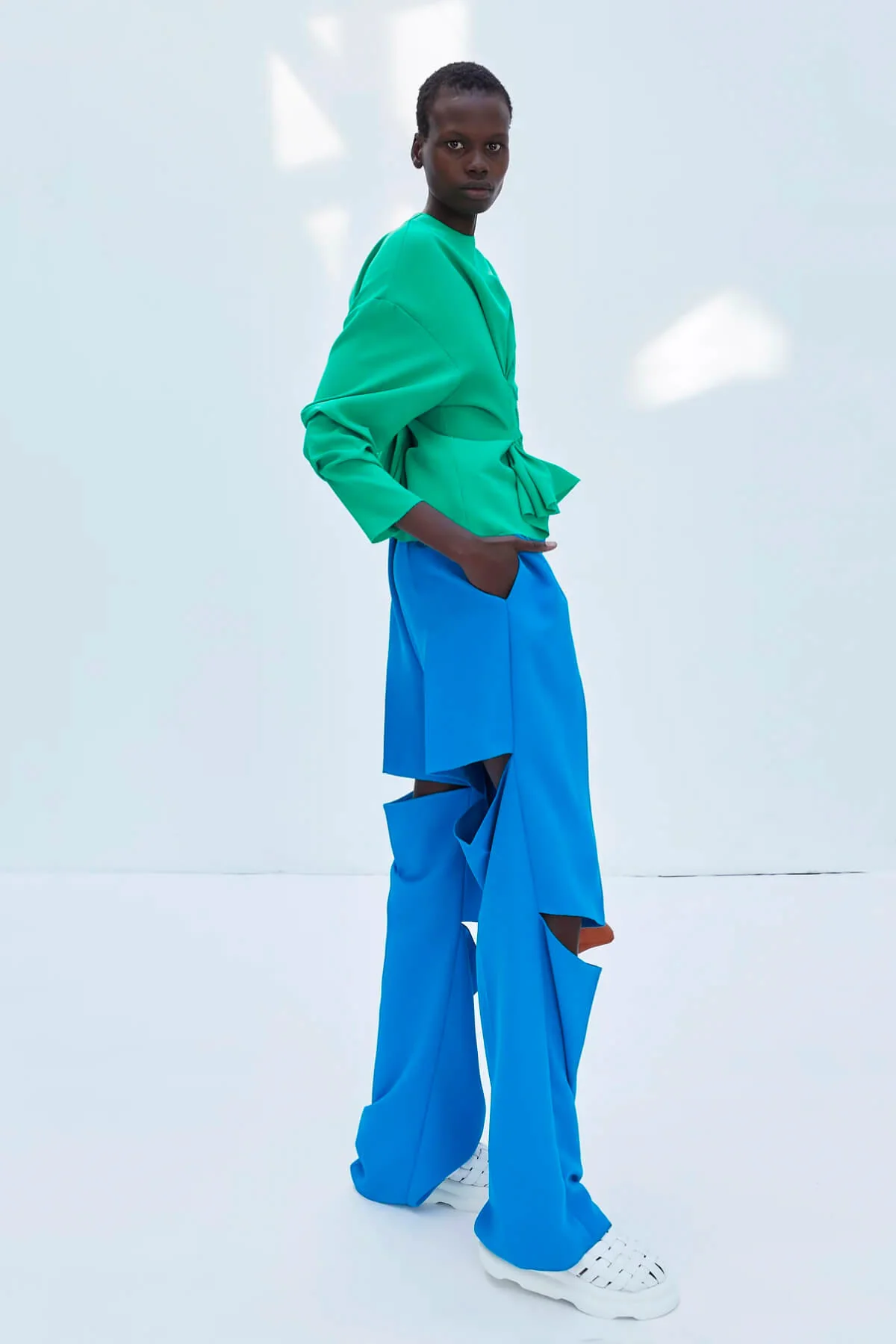 A.W.A.K.E. Mode Wide Leg Trousers - Blue - Image 4