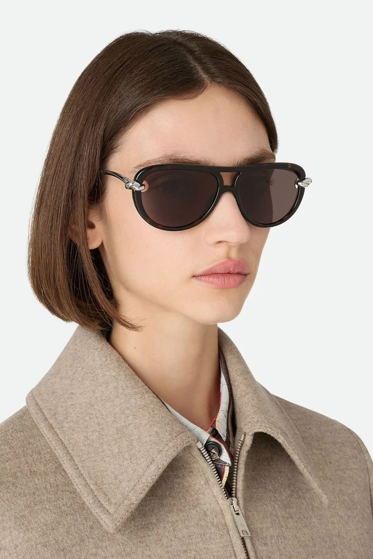 Bottega Veneta Aviator Sunglasses - Havana - Image 2