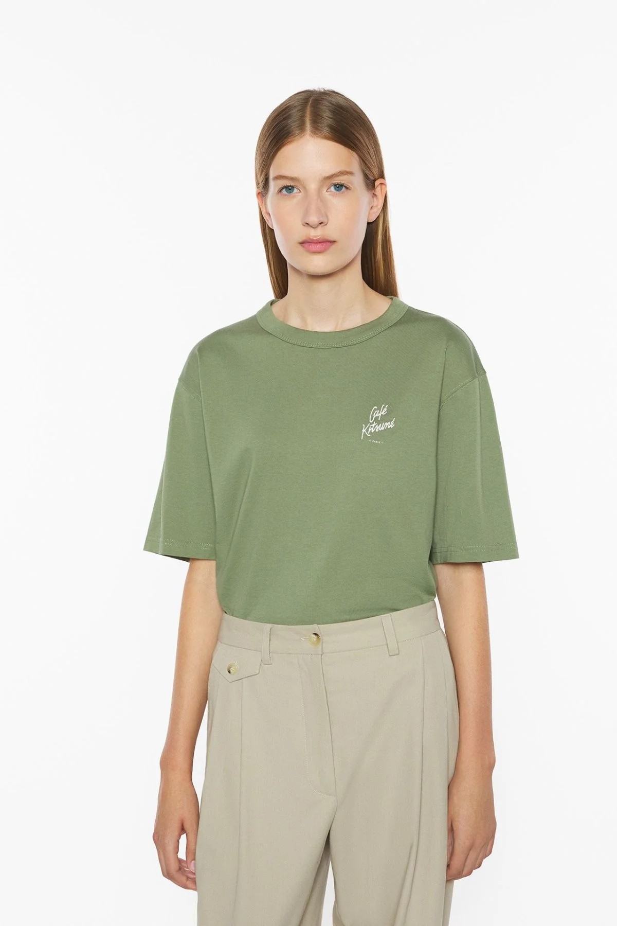 Café Kitsuné Relax T-Shirt - Dark Khaki - Image 4