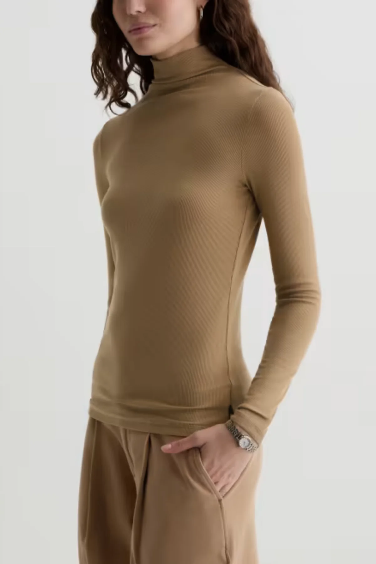 AG Denim Chels Turtleneck - Khaki Sand - Image 6