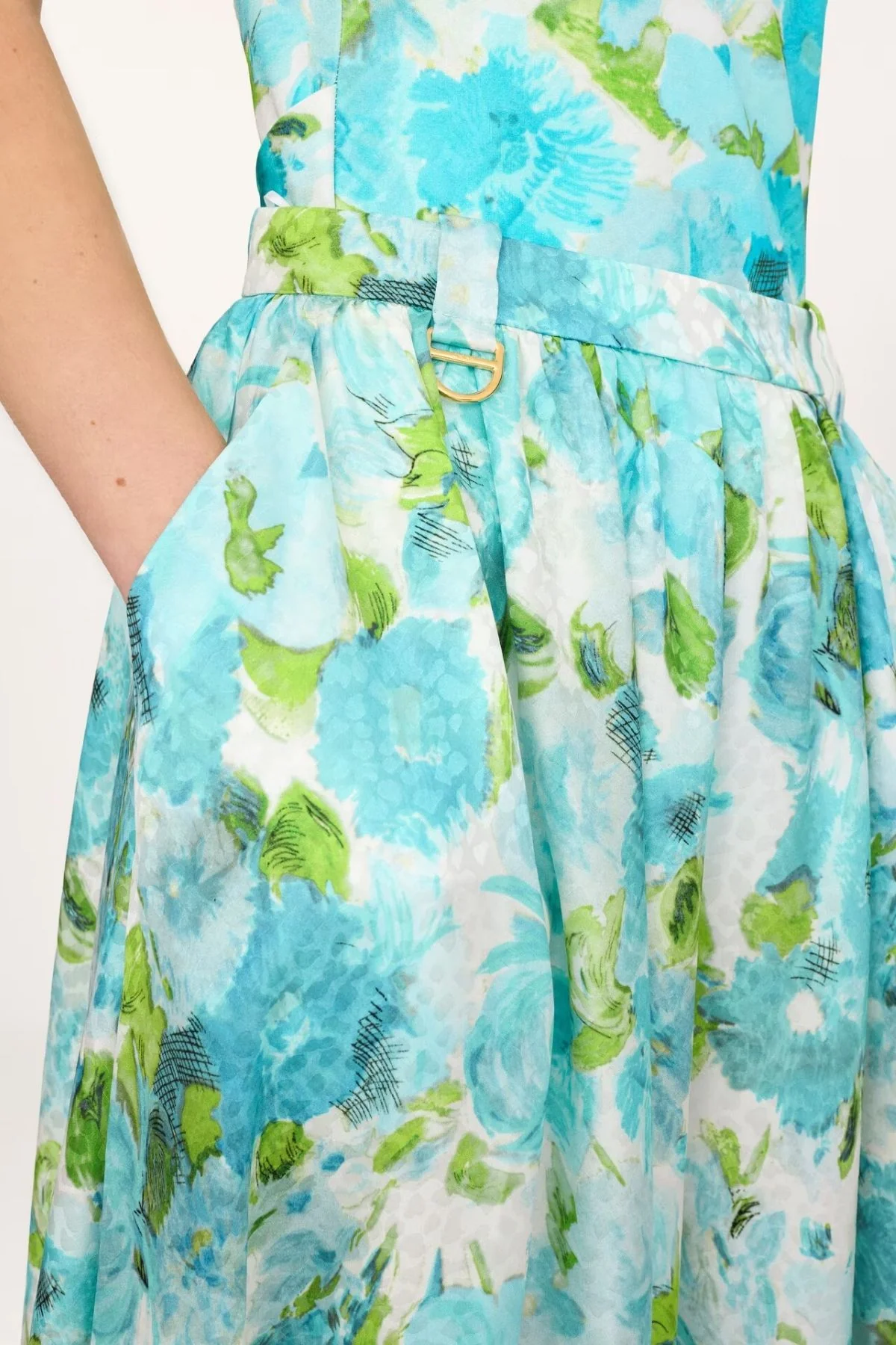Chloé Aqua Flowers Balloon Pants - White Blue - Image 6