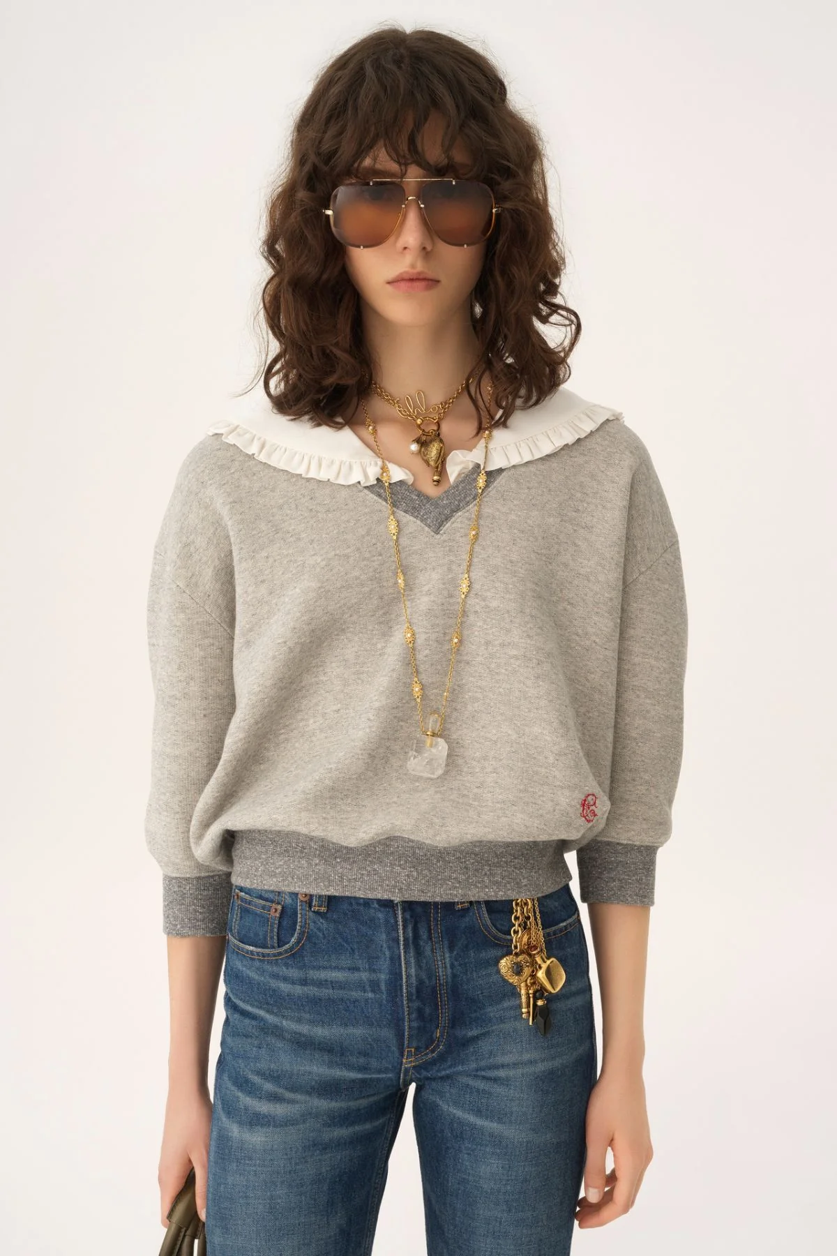 Chloé Collared Sweatshirt - Vapor Grey - Image 2