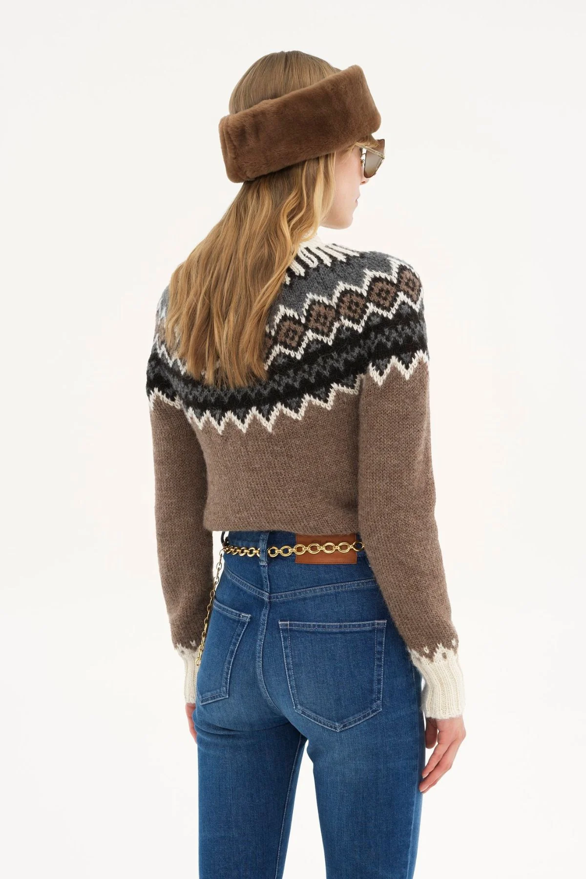 Chloé Fair Isle Jumper - Brown Beige - Image 4