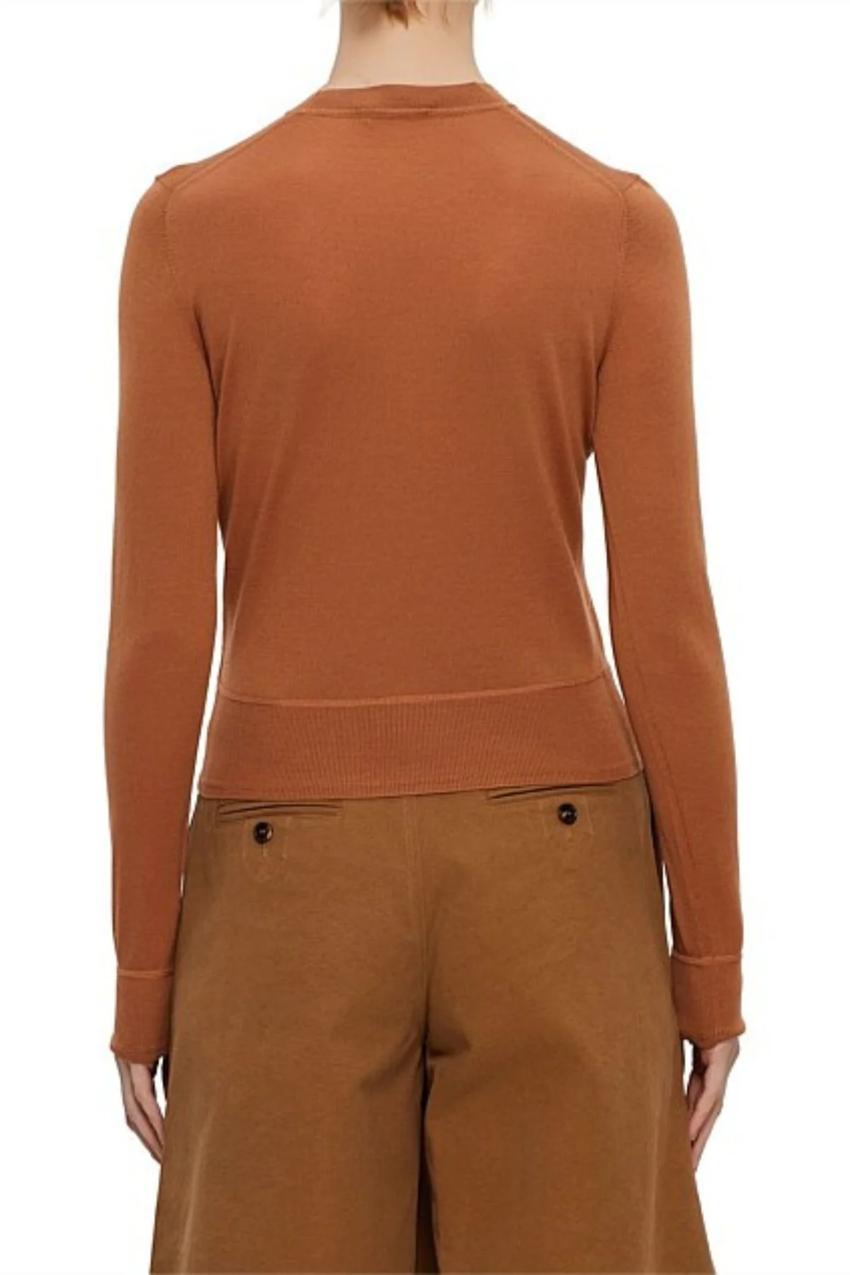 Chloé Long Sleeve Logo Sweater - Cognac Brown - Image 4
