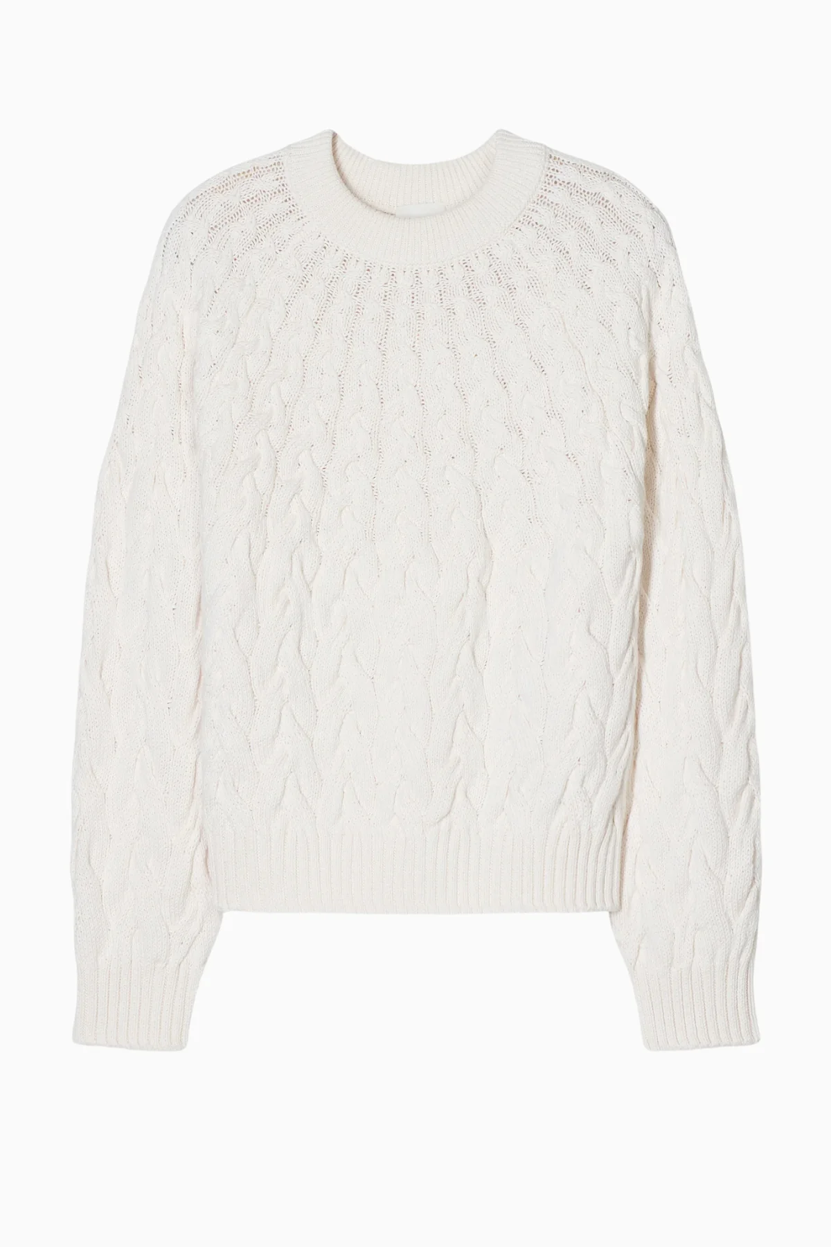 CLOSED Cable Crew Neck Sweater - Ecru