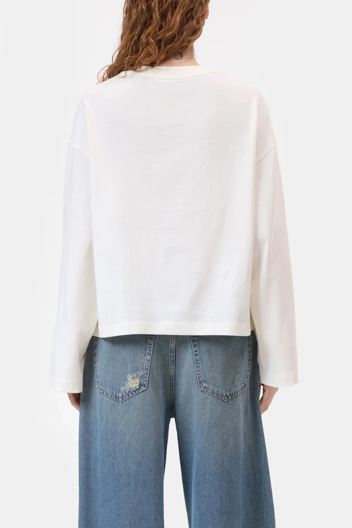 CLOSED LS Crewneck Organic Jersey - Ivory - Image 2