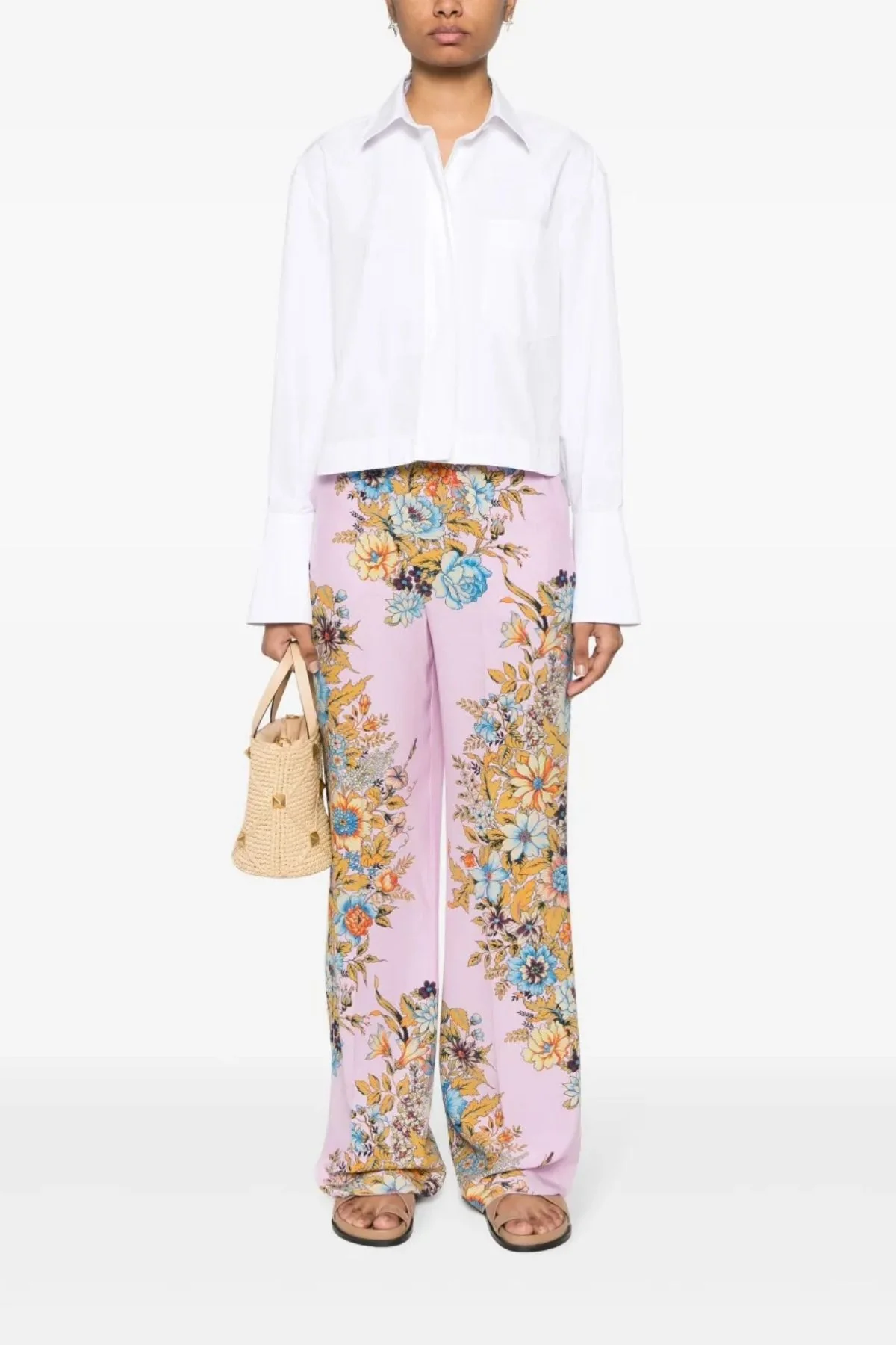 Etro Floral Silk Pyjama Pant - Pink Multi - Image 2