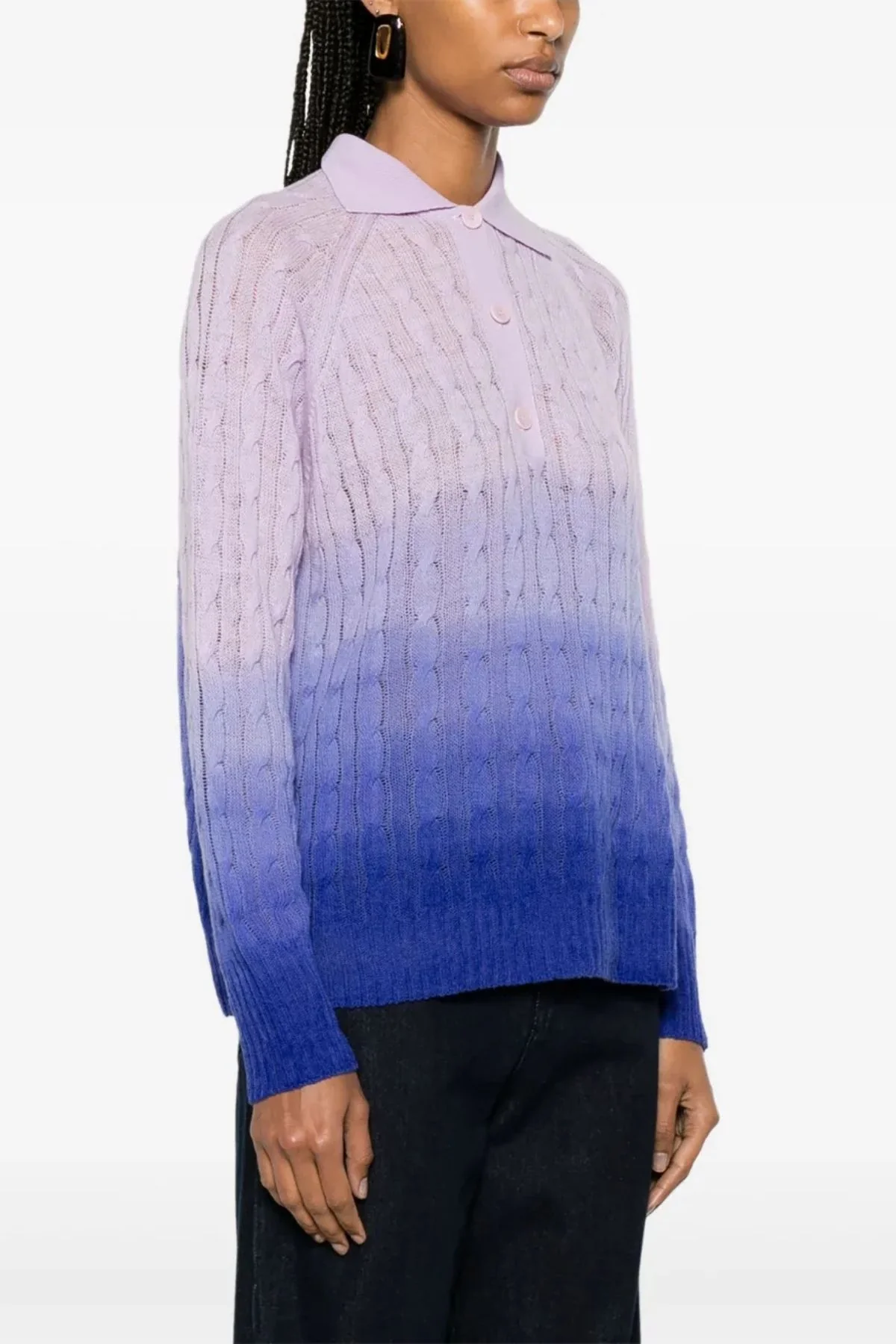Etro Ombre Polo Neck Jumper - Blue Multi - Image 3