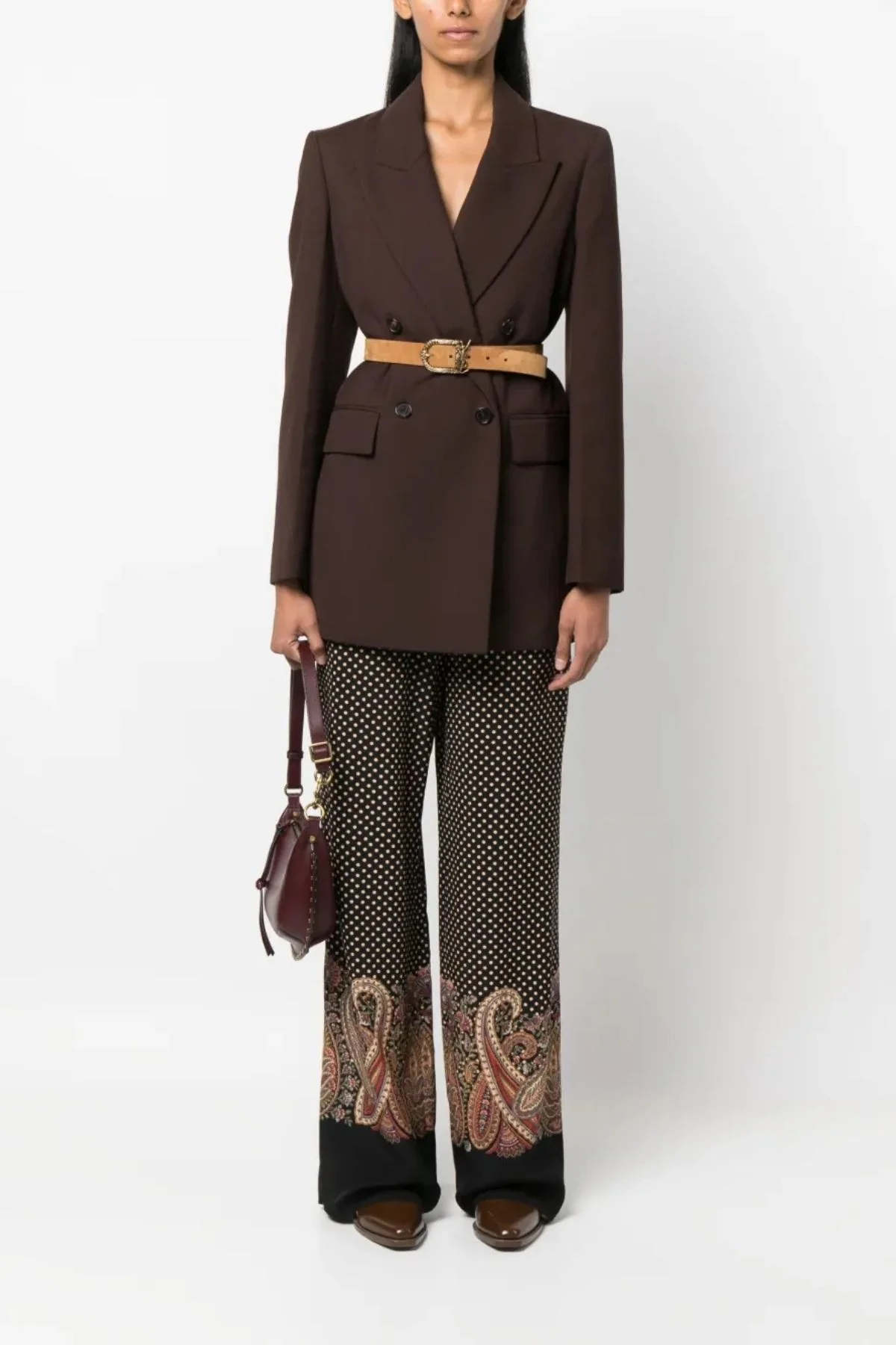 Etro Paisley Dot Print Silk Pant - Black - Image 2
