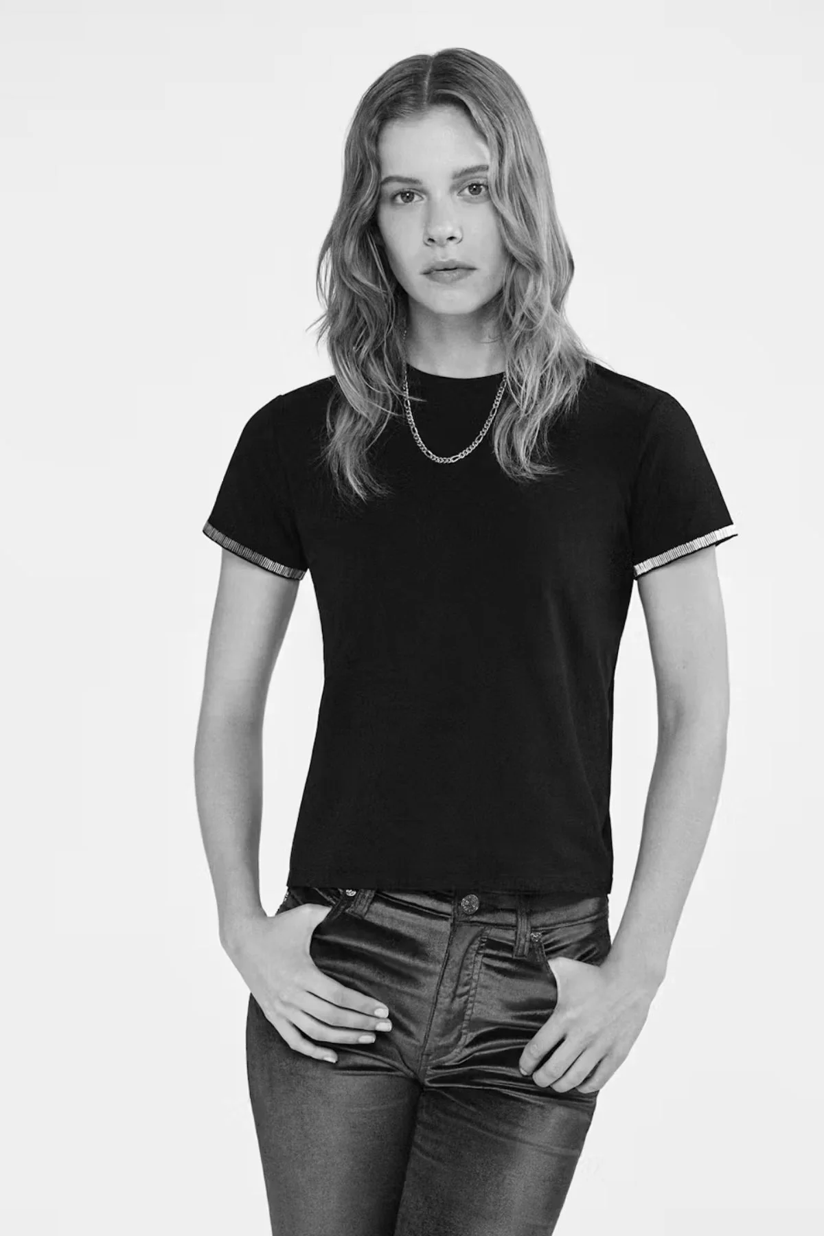 Frame Denim Beaded T-Shirt - Black - Image 2