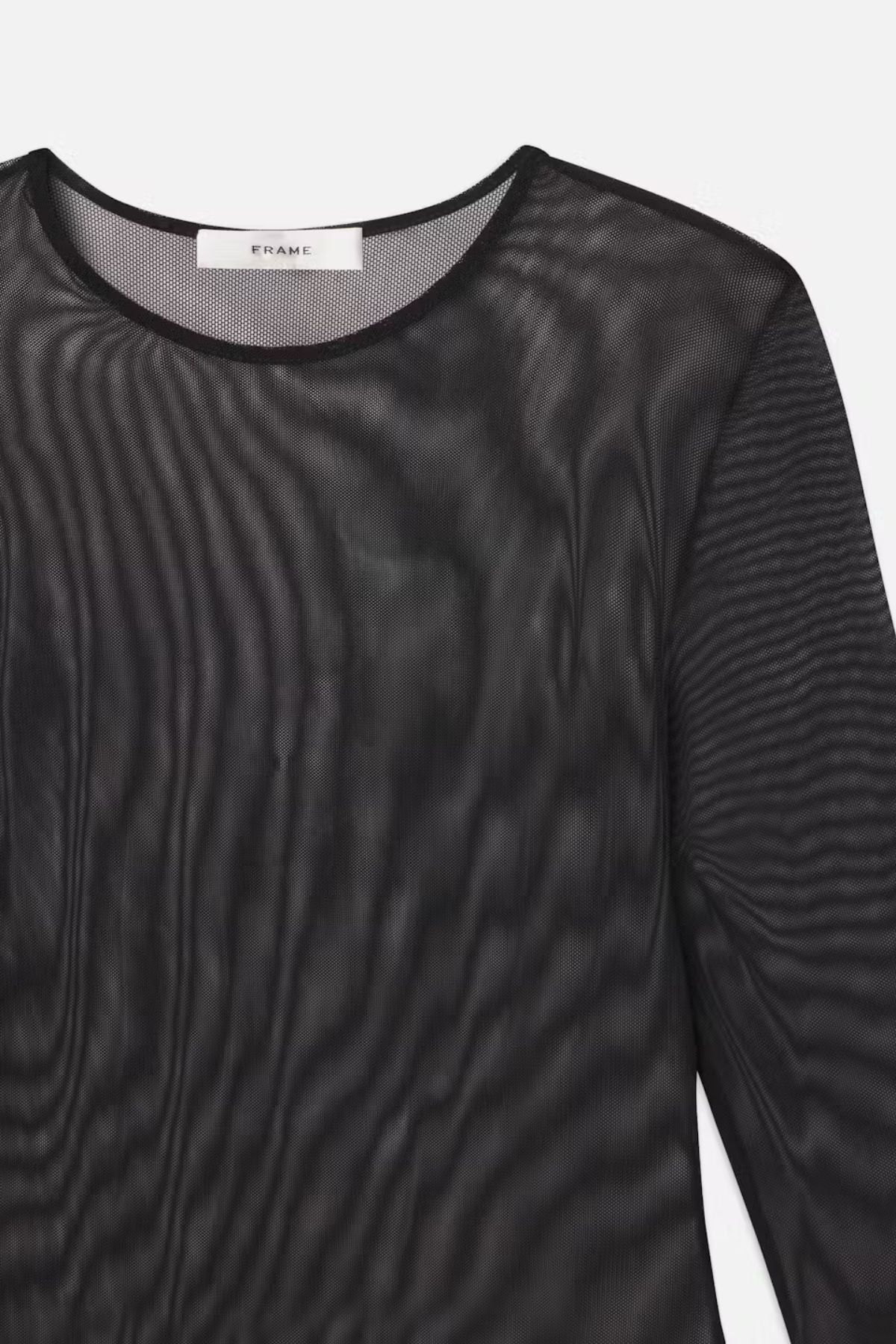 Frame Denim Stretch Mesh Bodysuit - Black - Image 3