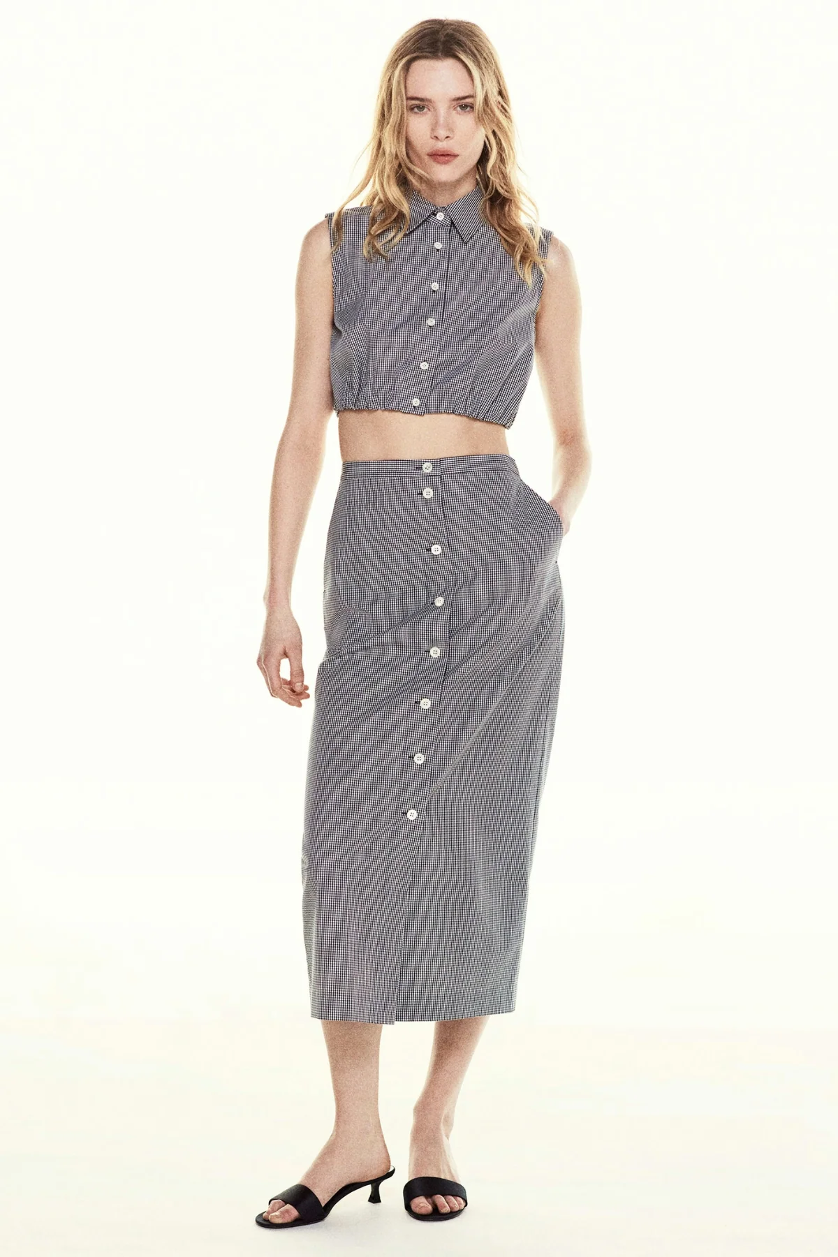 Frame Denim The Check Top - Navy Multi - Image 2