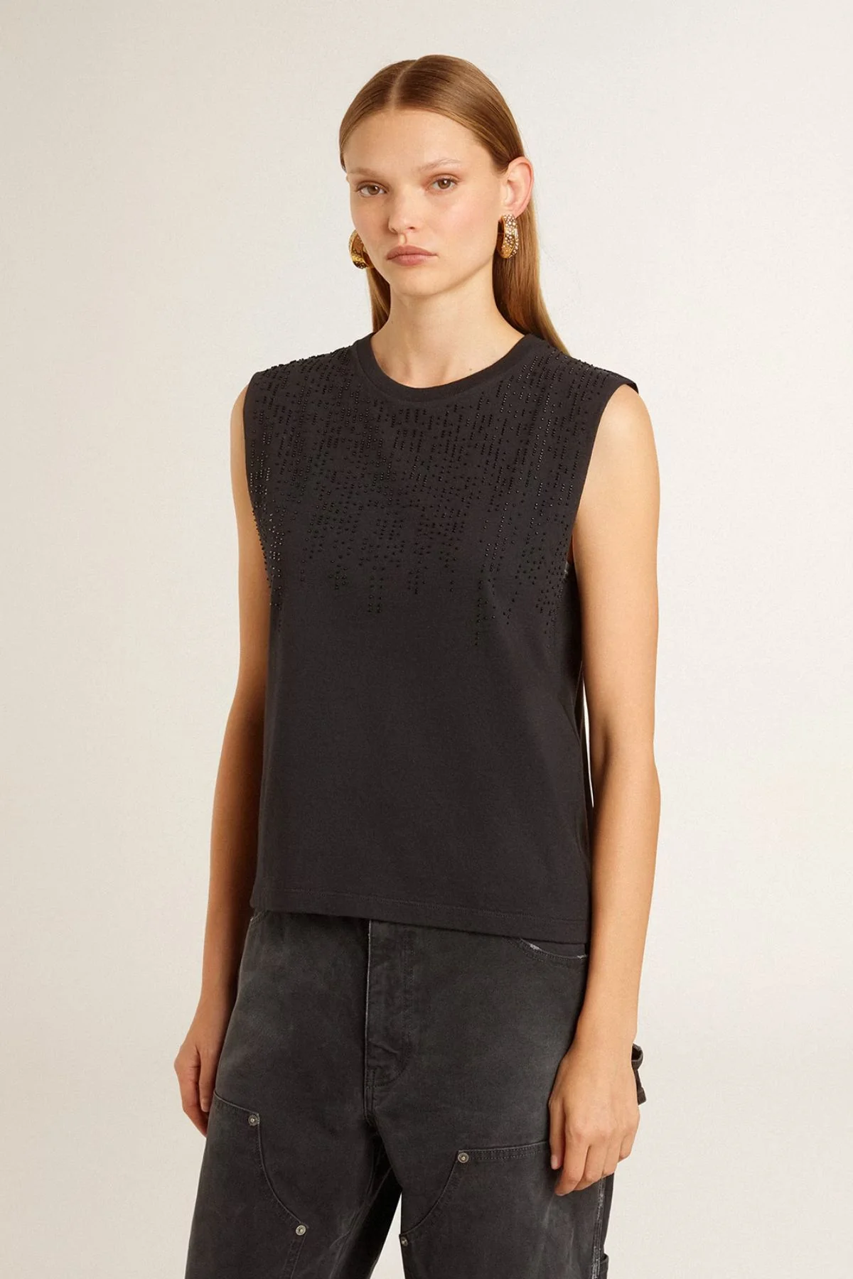 Golden Goose Sleeveless Gradient T-Shirt - Black - Image 2