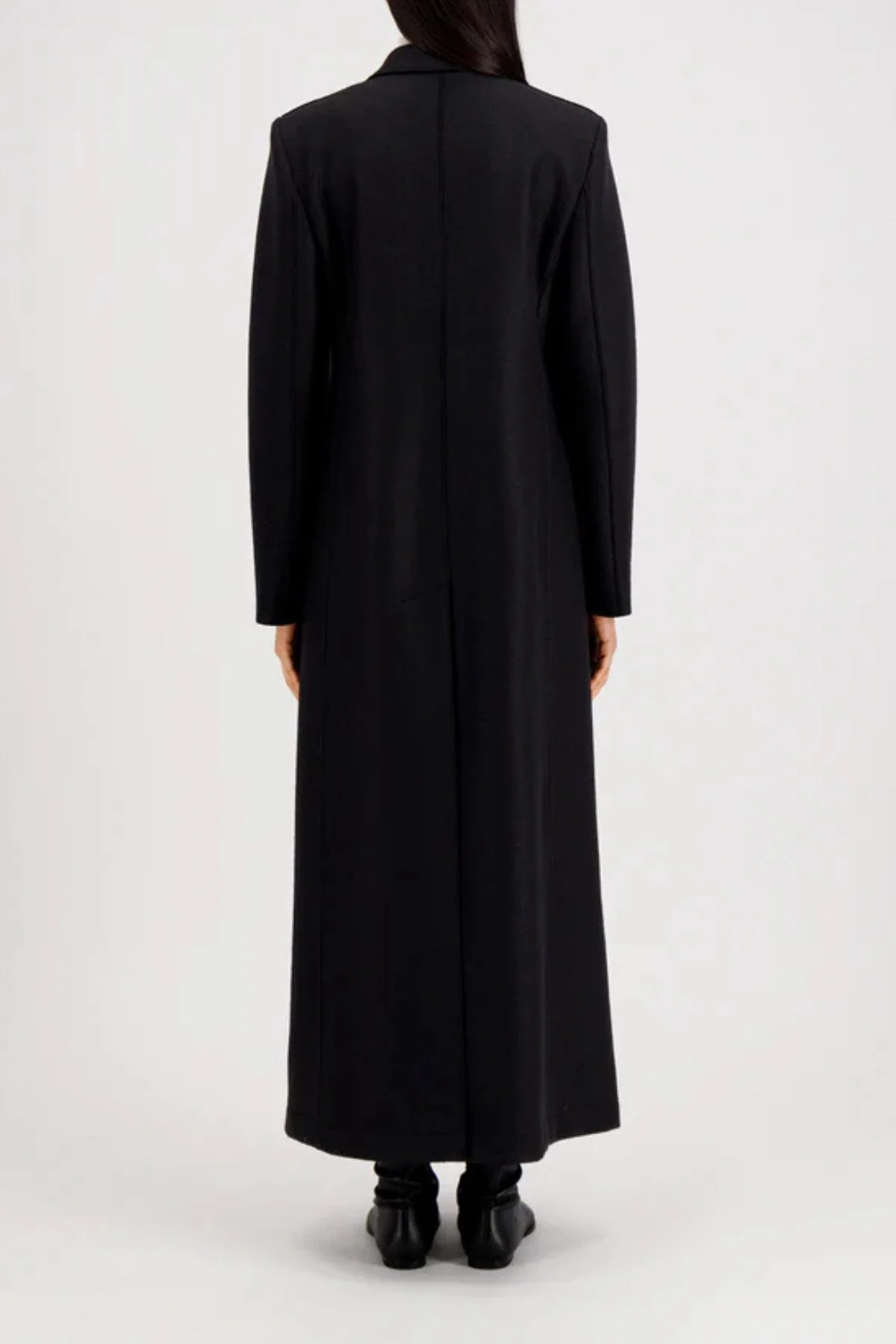 Harris Wharf Double Breasted Tailored Coat - Black - Image 3