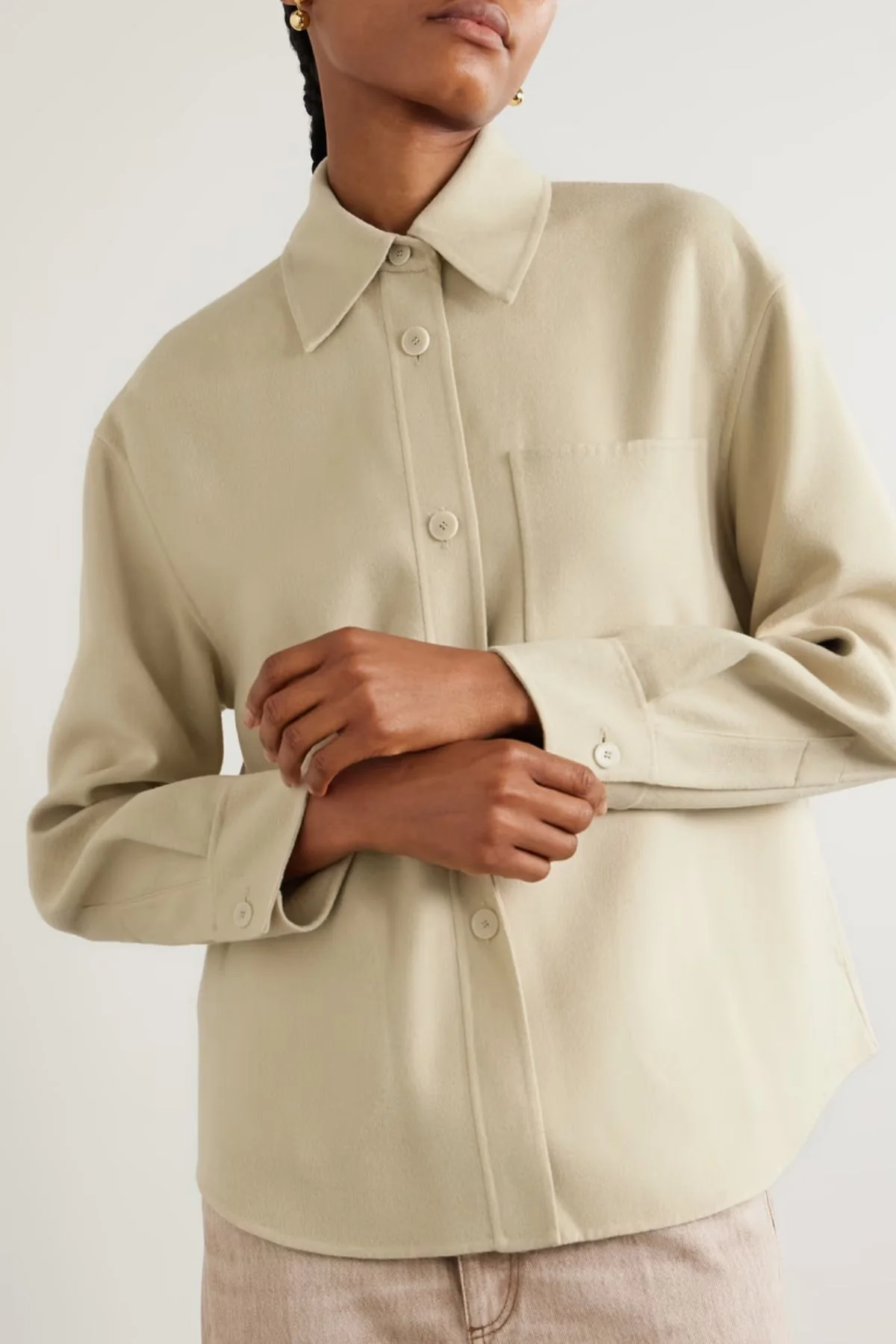 Joseph Jelia Light Double Face Overshirt- Affogatto - Image 2