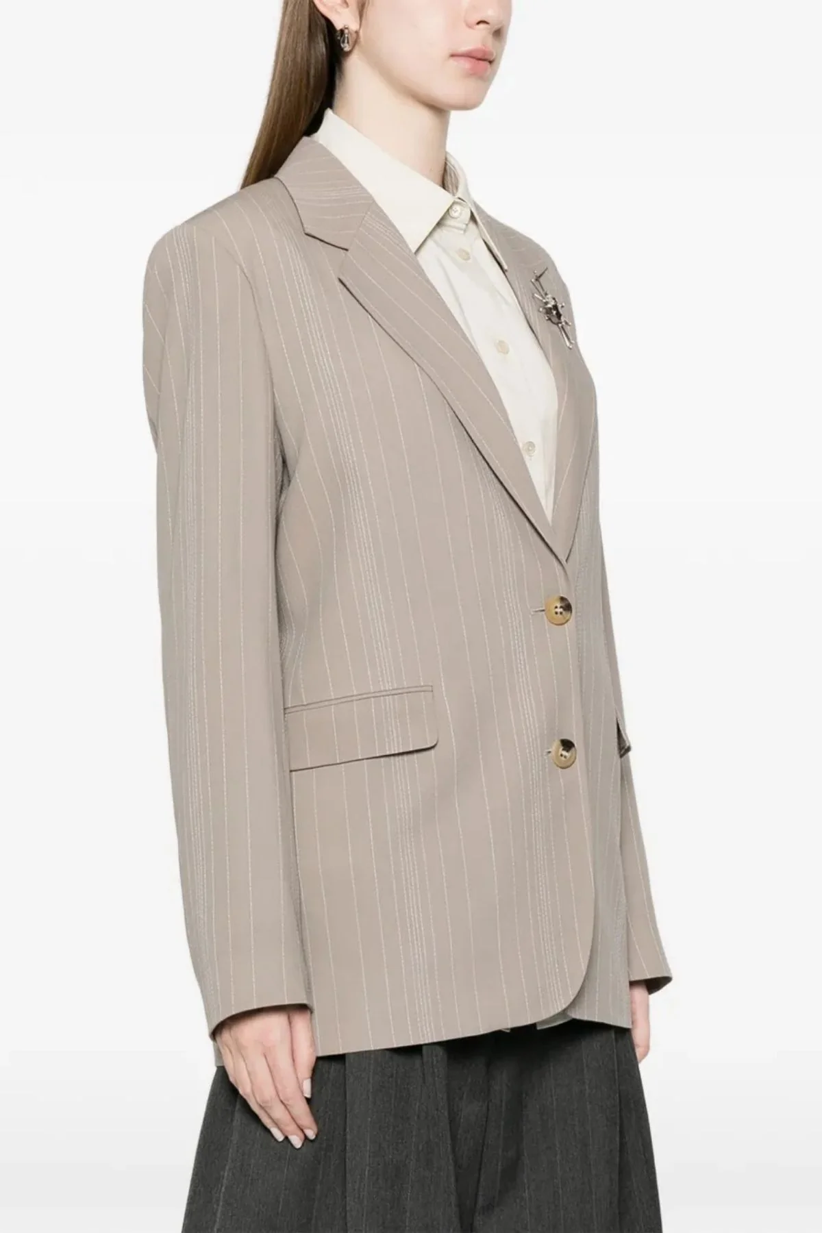 Golden Goose Blazer Pinstripes - Roasted Cashew - Image 3