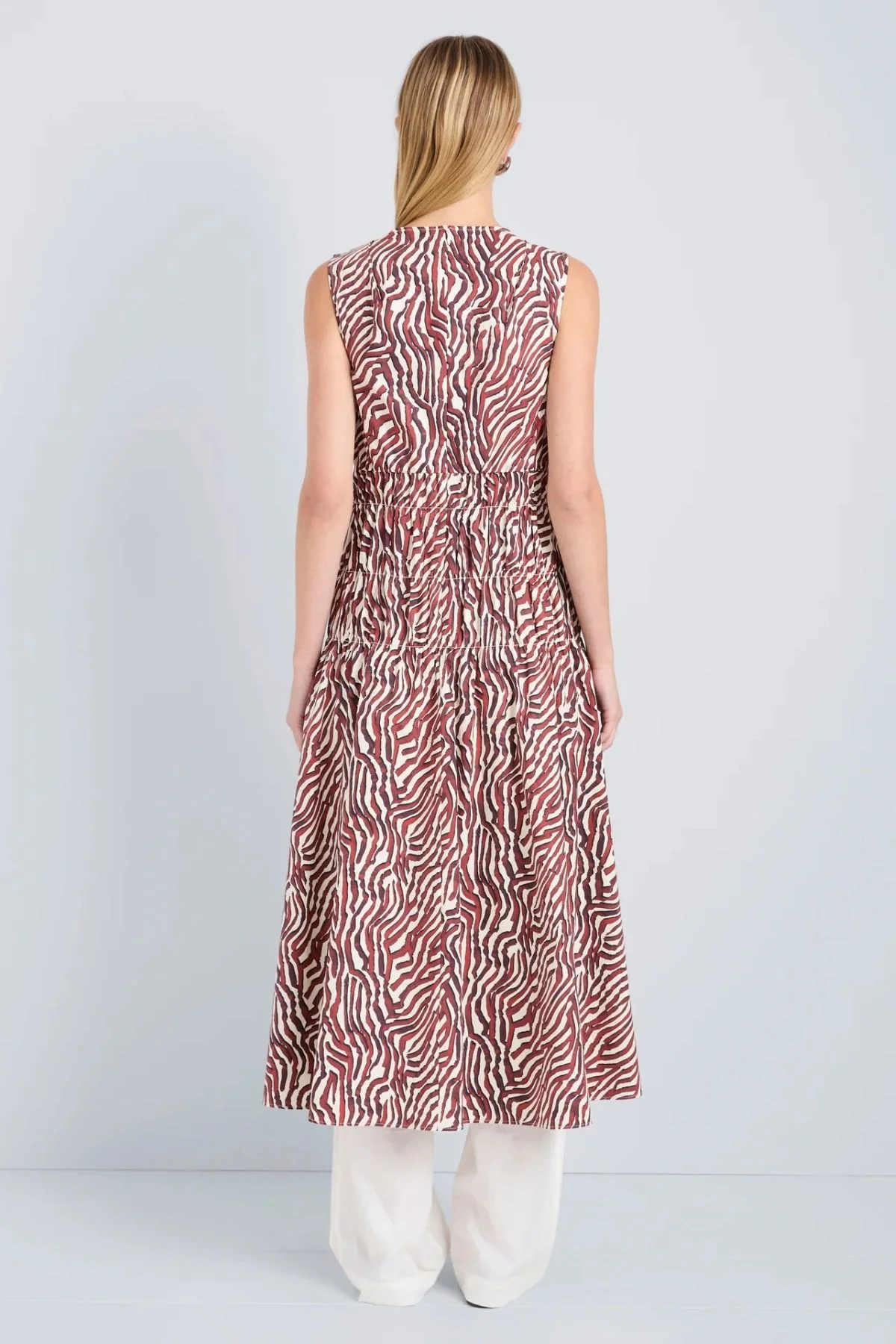 Proenza Schouler White Label Loren Dress - Rust/ Cream - Image 4