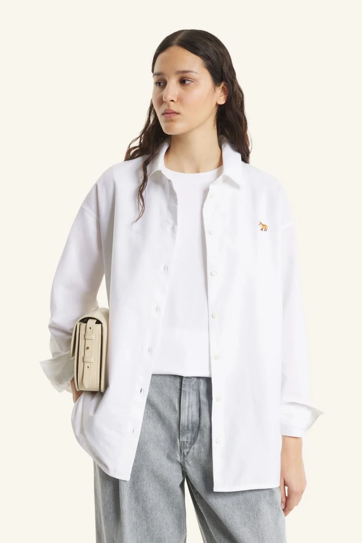 Maison Kitsuné Baby Fox Classic Cotton Shirt - White - Image 6
