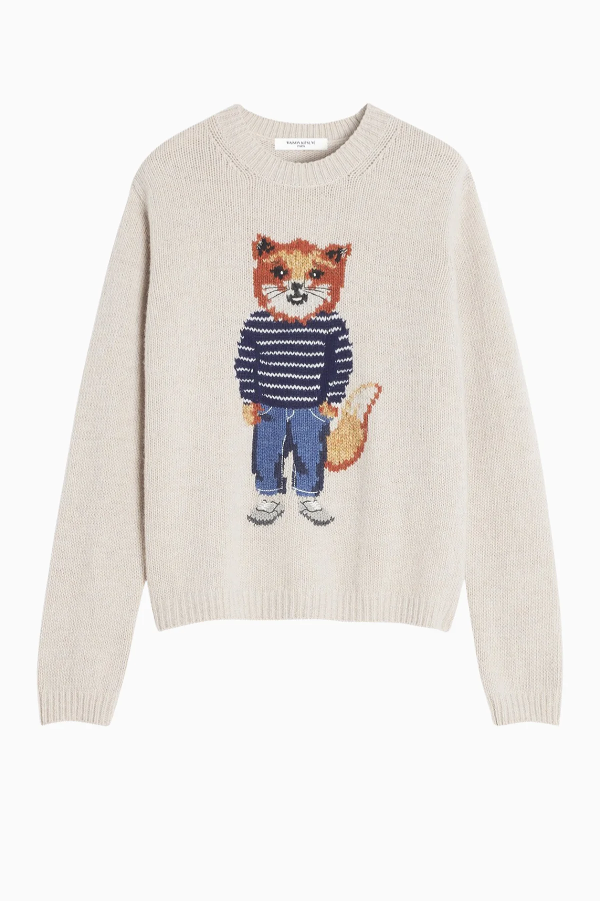 Maison Kitsuné Dressed Fox Jumper - Parchment White
