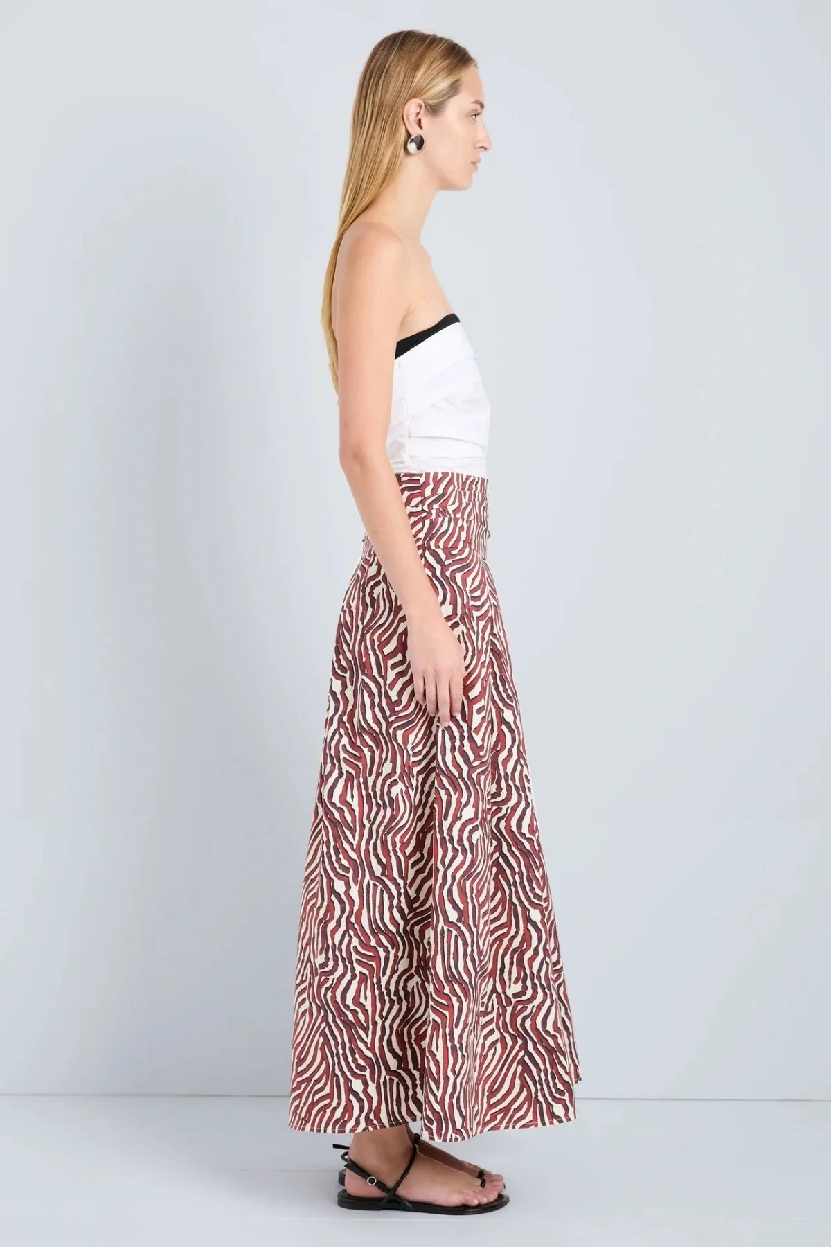 Proenza Schouler White Label Nessa Skirt - Rust/ Cream - Image 3