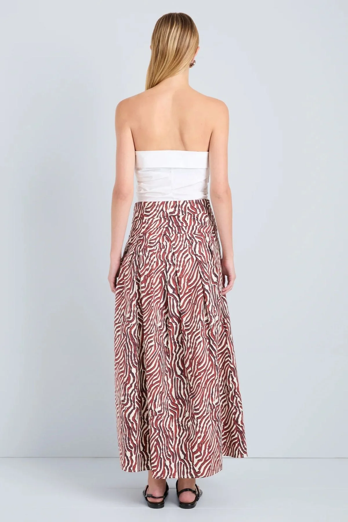 Proenza Schouler White Label Nessa Skirt - Rust/ Cream - Image 4