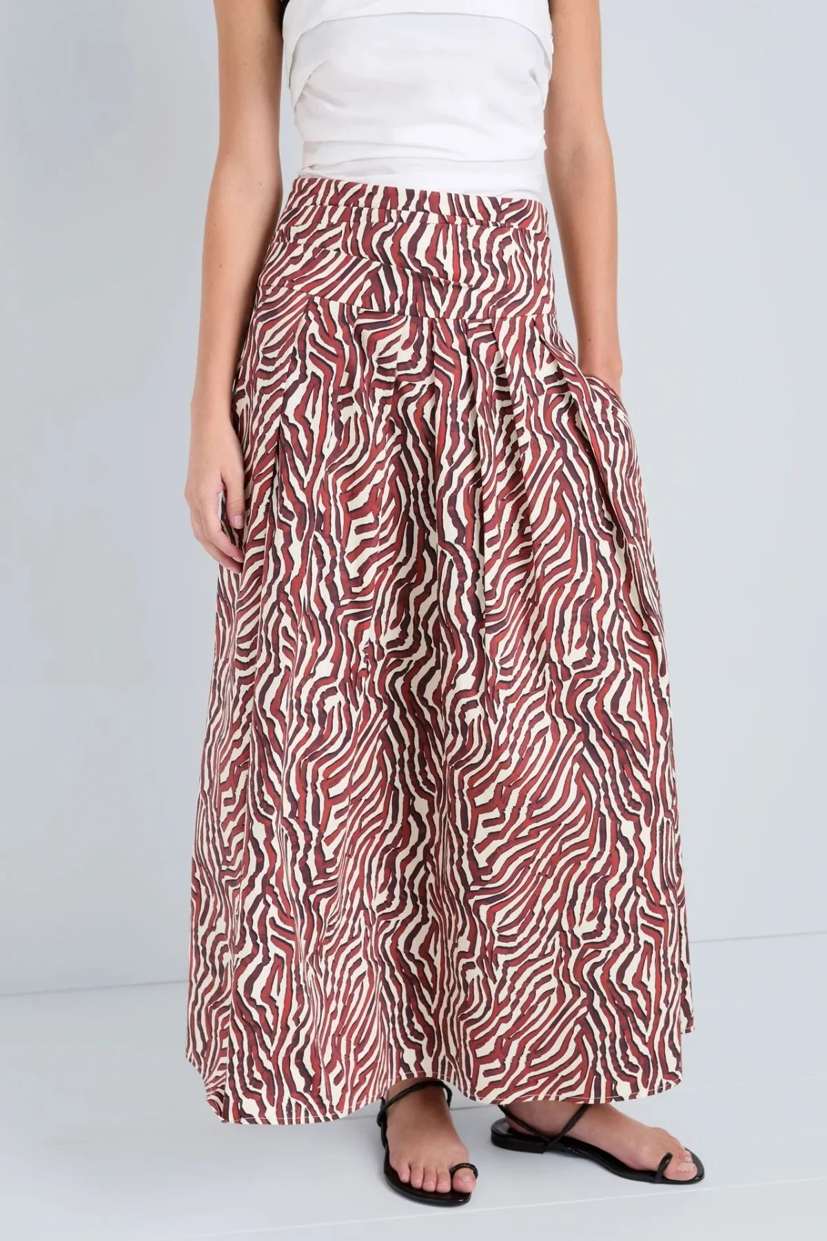 Proenza Schouler White Label Nessa Skirt - Rust/ Cream - Image 5