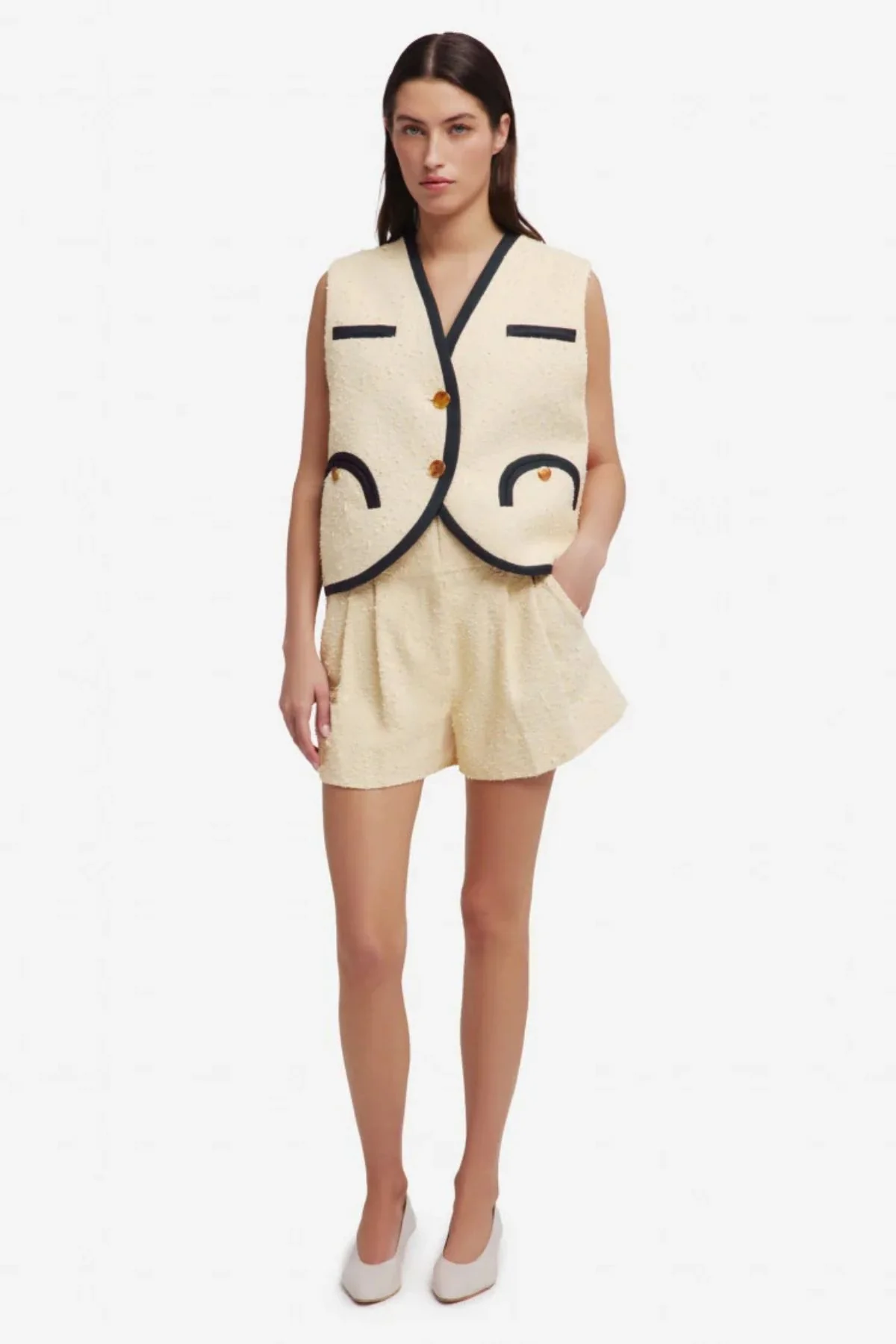 BLAZÉ Milano Orinda Gliss Gilet - Butter - Image 2