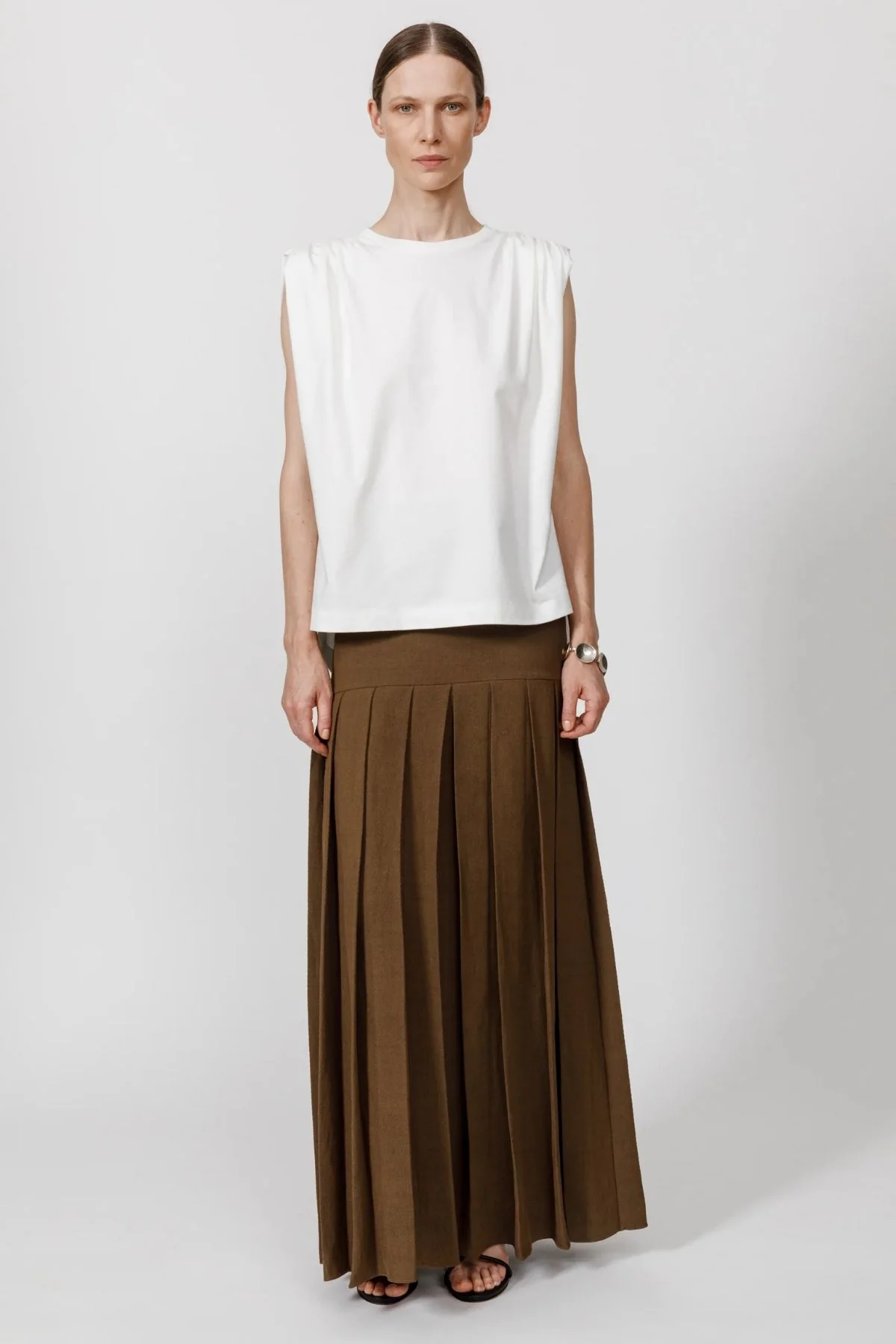 Petar Petrov Plain Mode Sleeveless T-Shirt - White