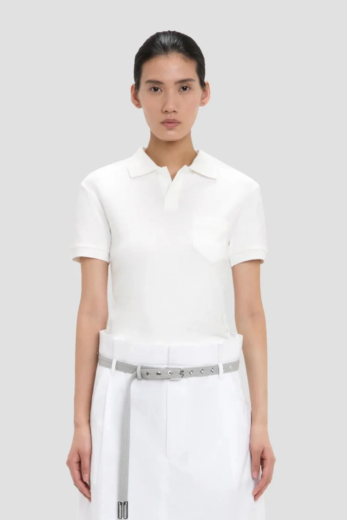 Victoria Beckham Polo Collar Top - White - Image 2