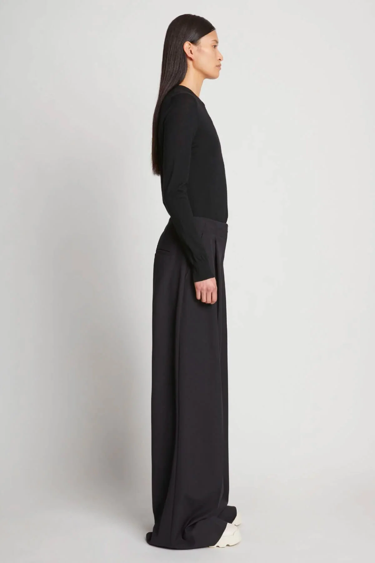 Proenza Schouler Lightweight Wool Pant - Black - Image 4