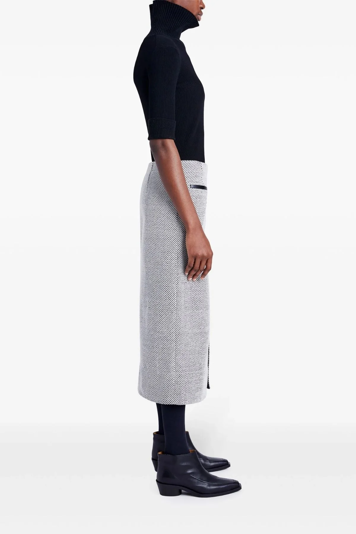 Proenza Schouler White Label Kingsley Skirt - White/ Grey - Image 3