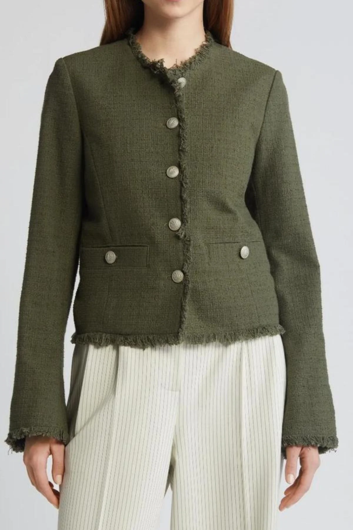 Rag & Bone Carmen Tweed Jacket - Army - Image 4