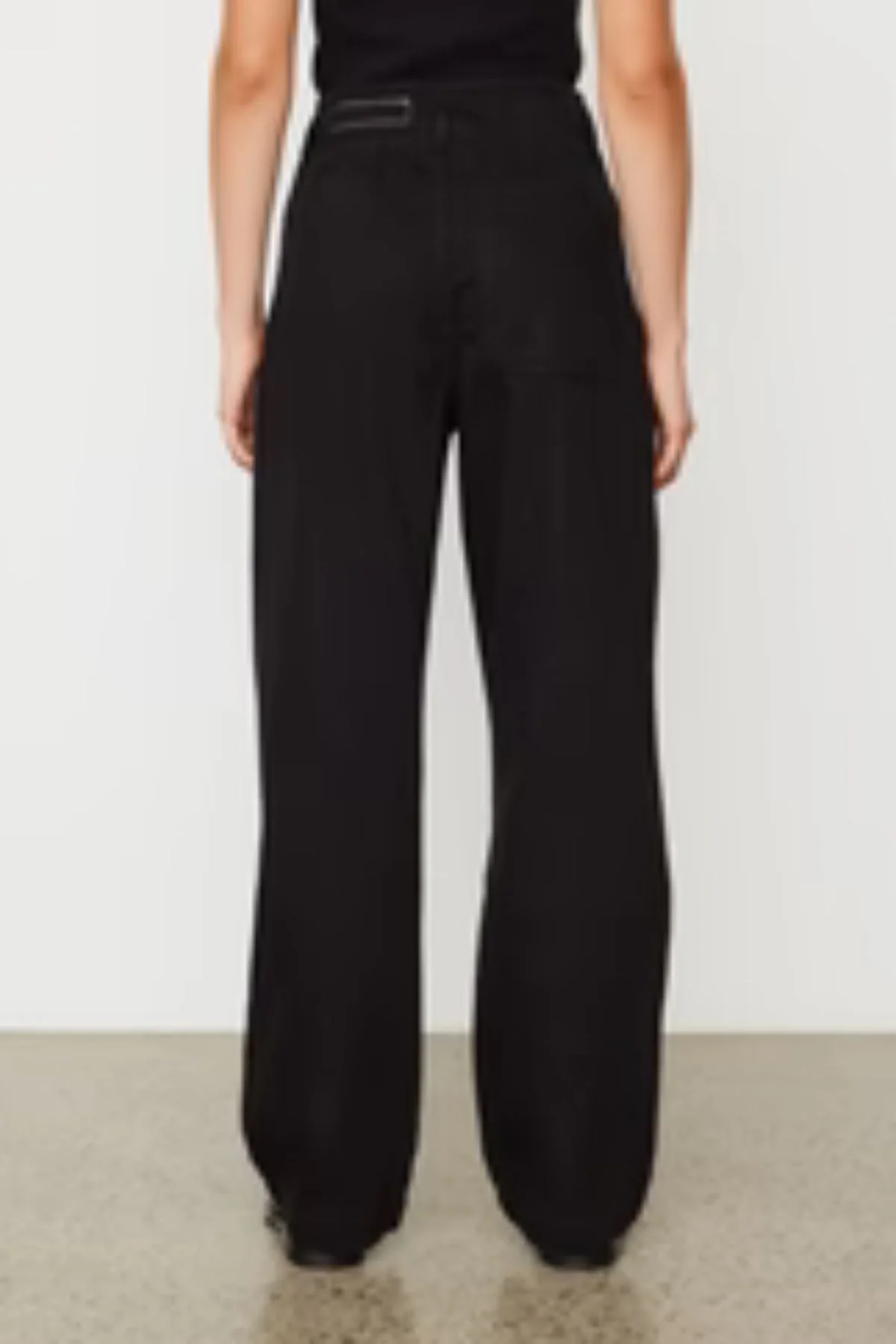 Rag & Bone High Rise Pleated Denim Trouser Black - Image 2