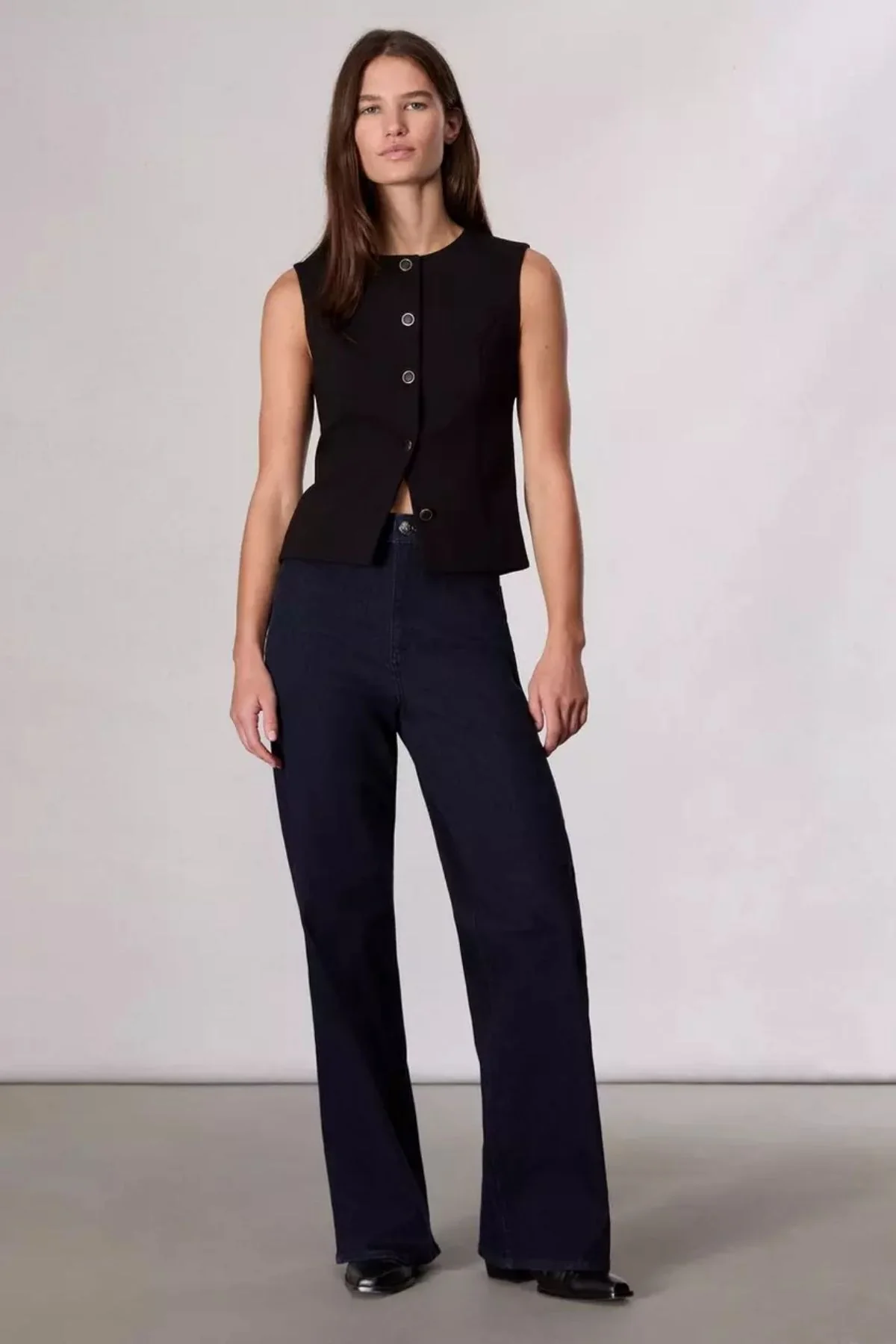 Rag & Bone Irina Ponte Vest - Black - Image 2