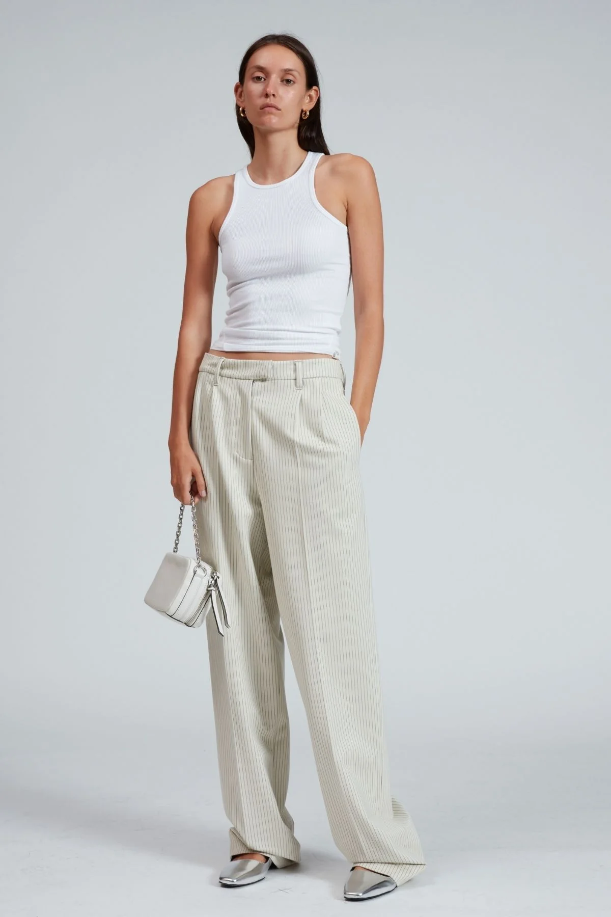 Rag & Bone Marianne Ponte Pant - Ivory Stripe - Image 2