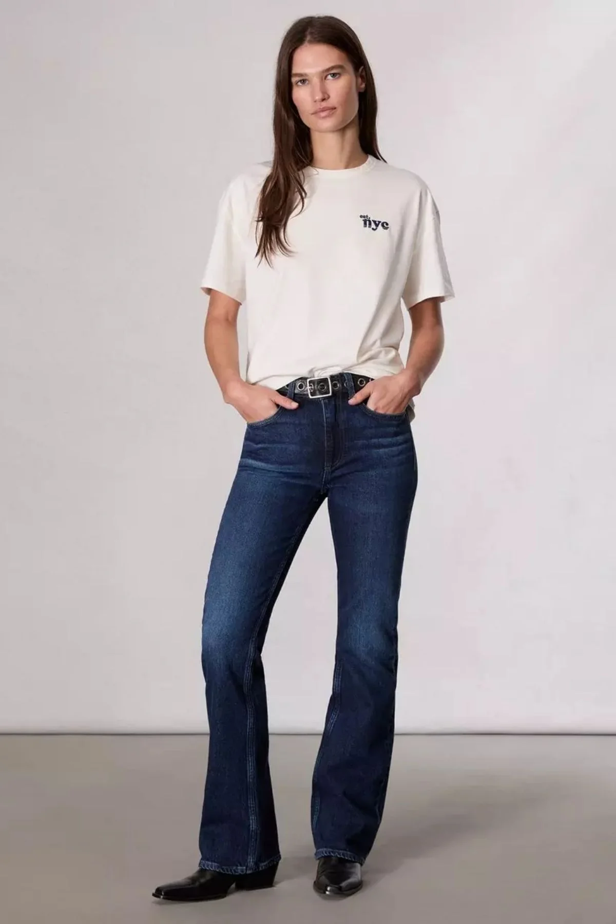 Rag & Bone NYC Boyfriend T-Shirt - Ivory Multi - Image 2