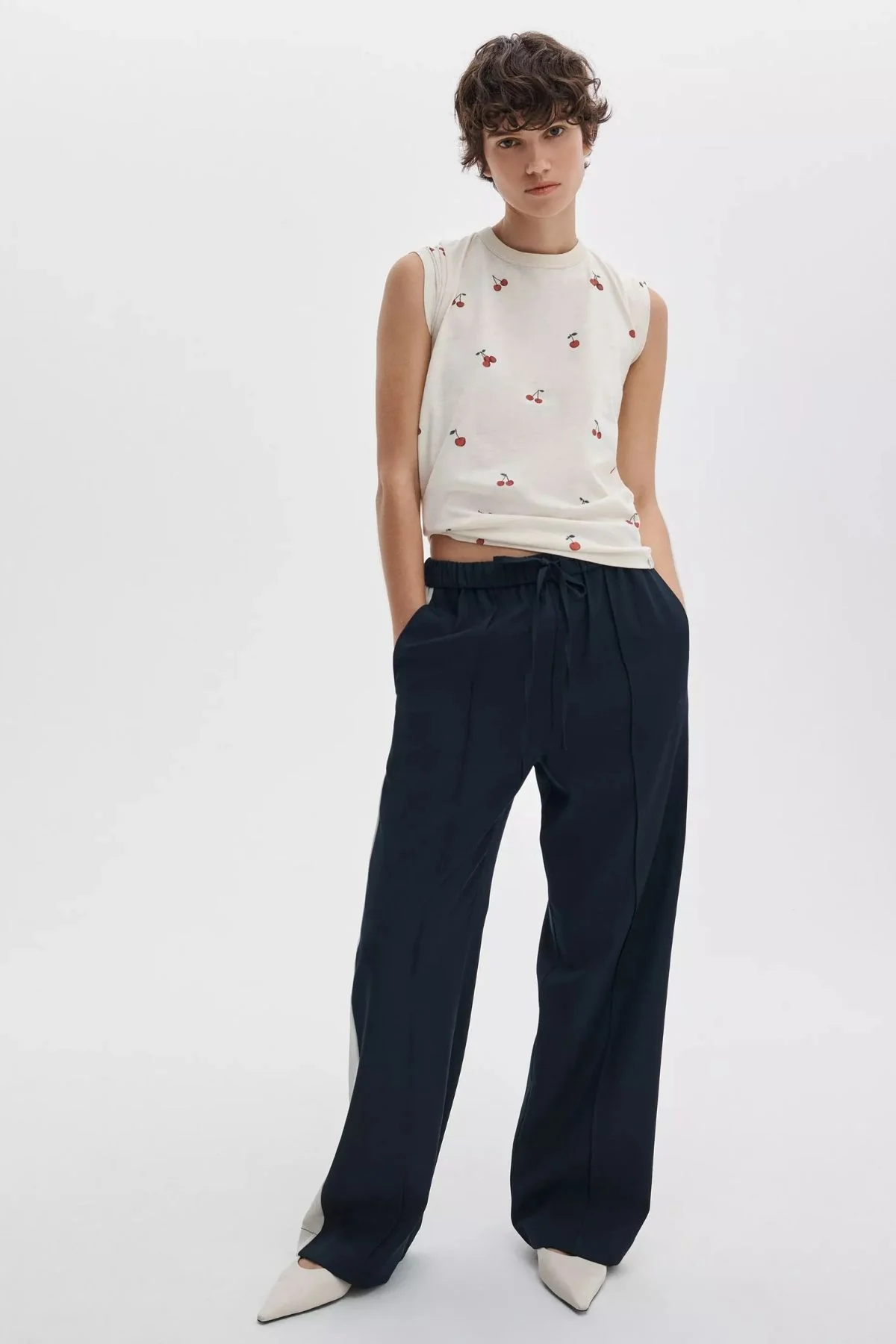 Rag & Bone All Over Cherry Tee - White Multi - Image 2