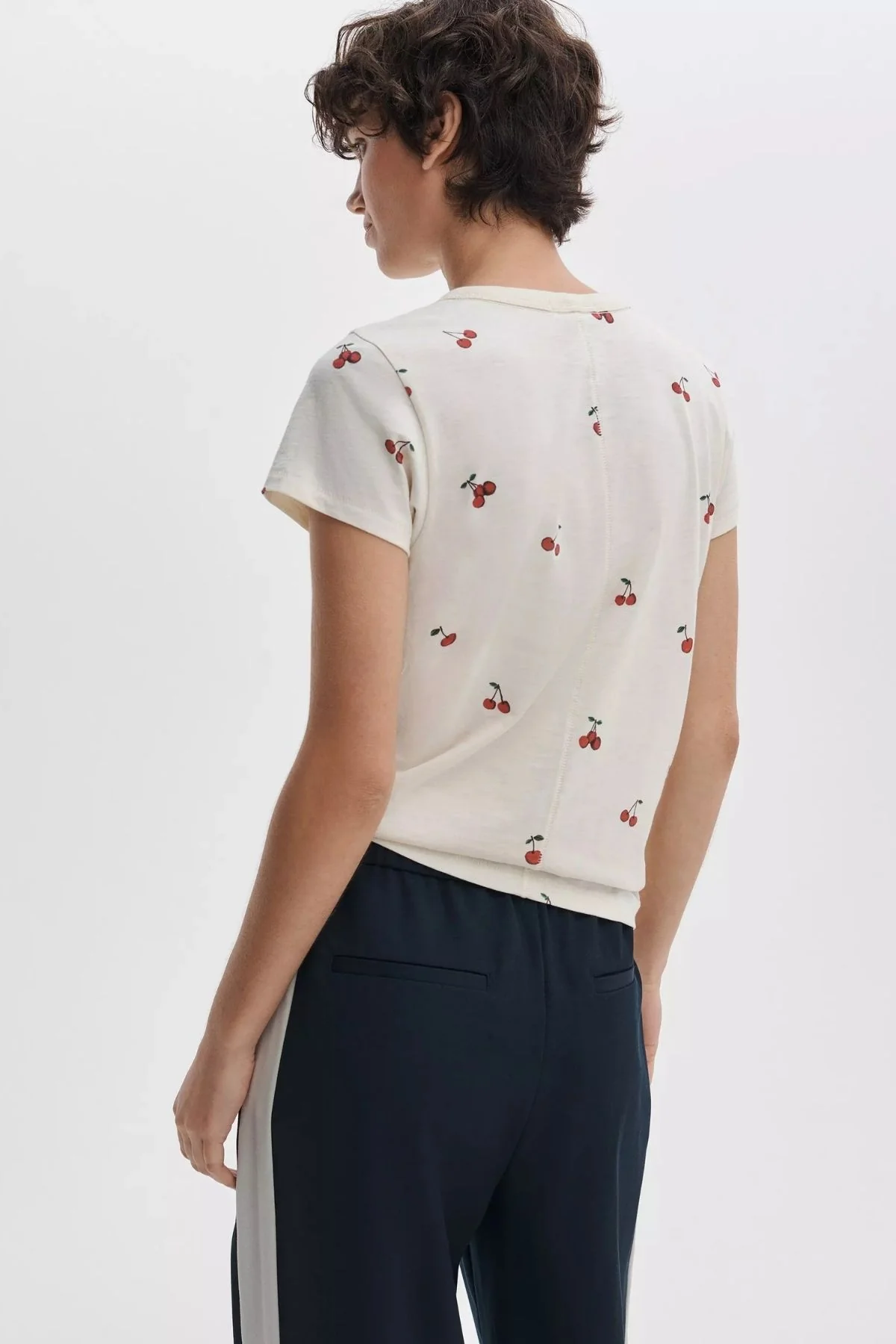 Rag & Bone All Over Cherry Tee - White Multi - Image 3