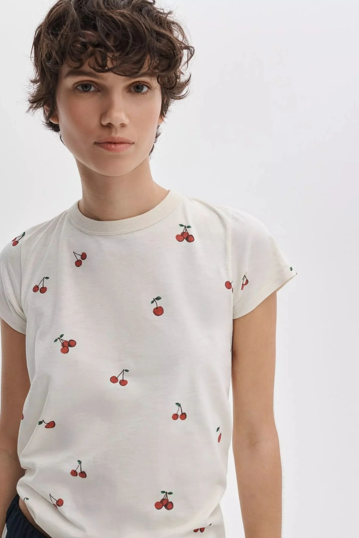 Rag & Bone All Over Cherry Tee - White Multi - Image 4