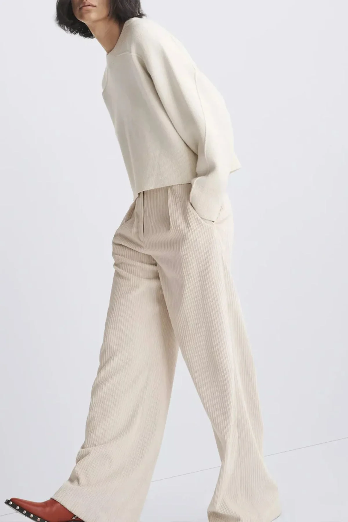 Rag & Bone Bennett Cord Pant - Ivory - Image 2