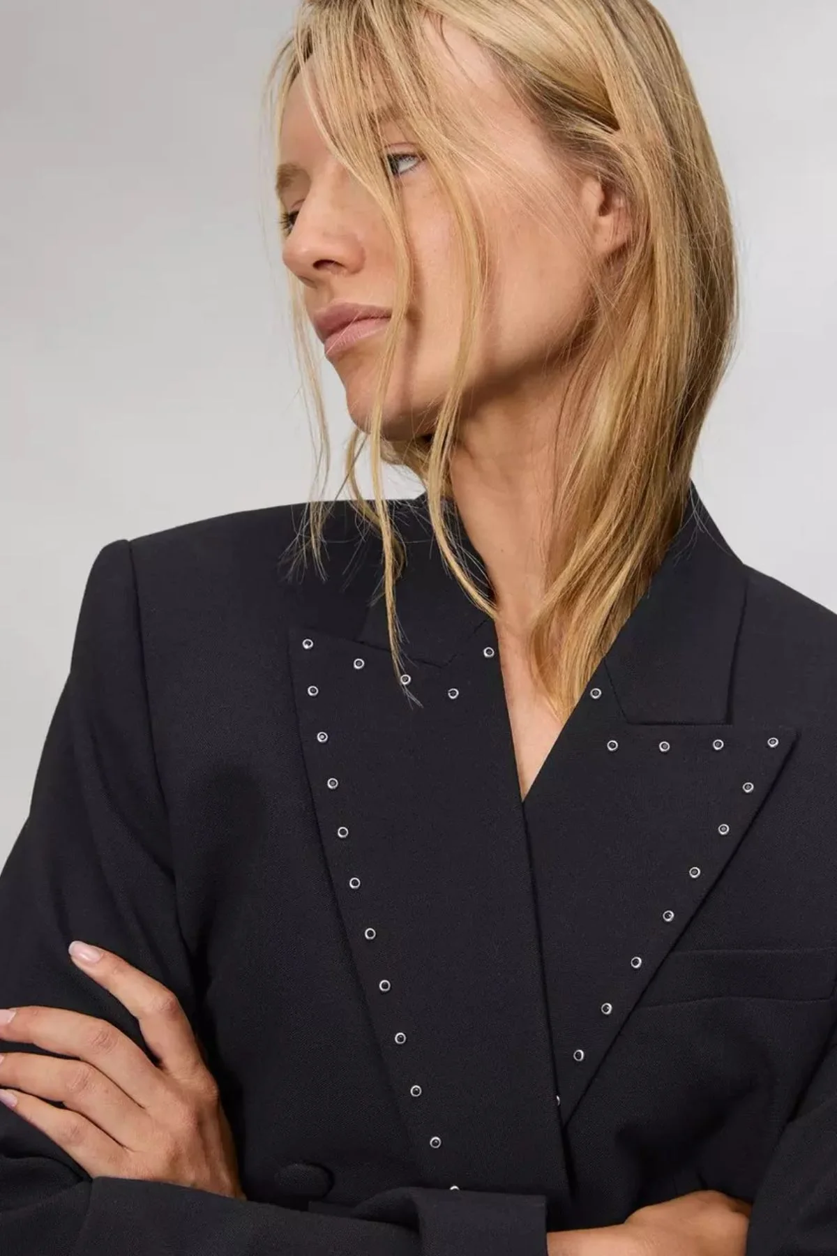 Rag & Bone Emile Stud Detail Blazer - Black - Image 6