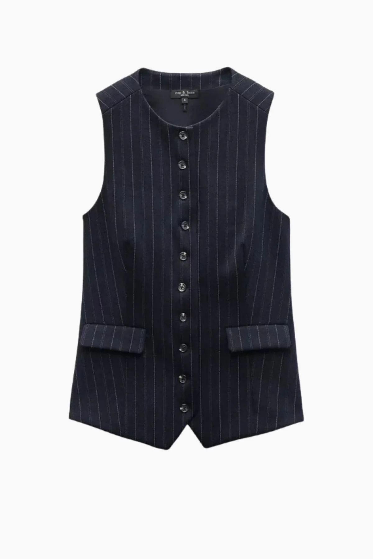 Rag & Bone Irina Ponte Long Vest - Navy Multi