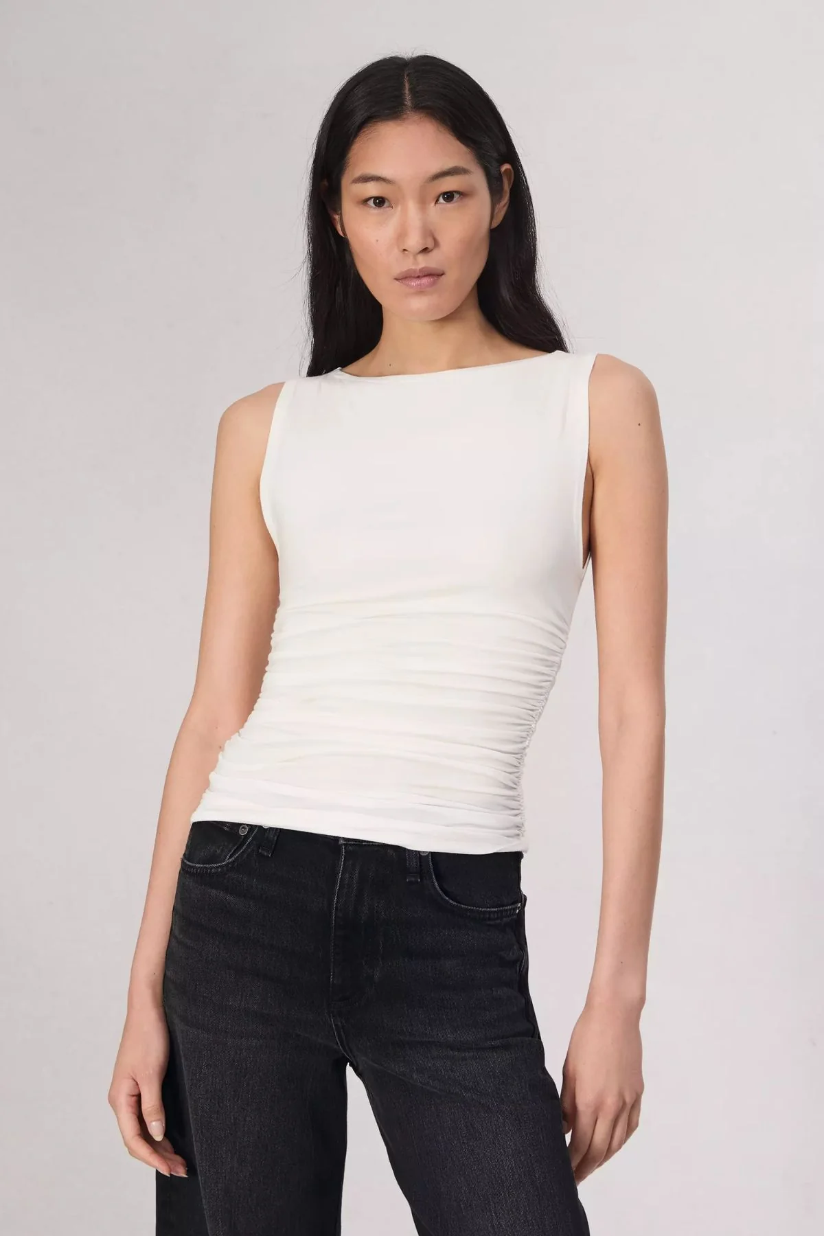 Rag & Bone Luca Shirred Tank - White - Image 6