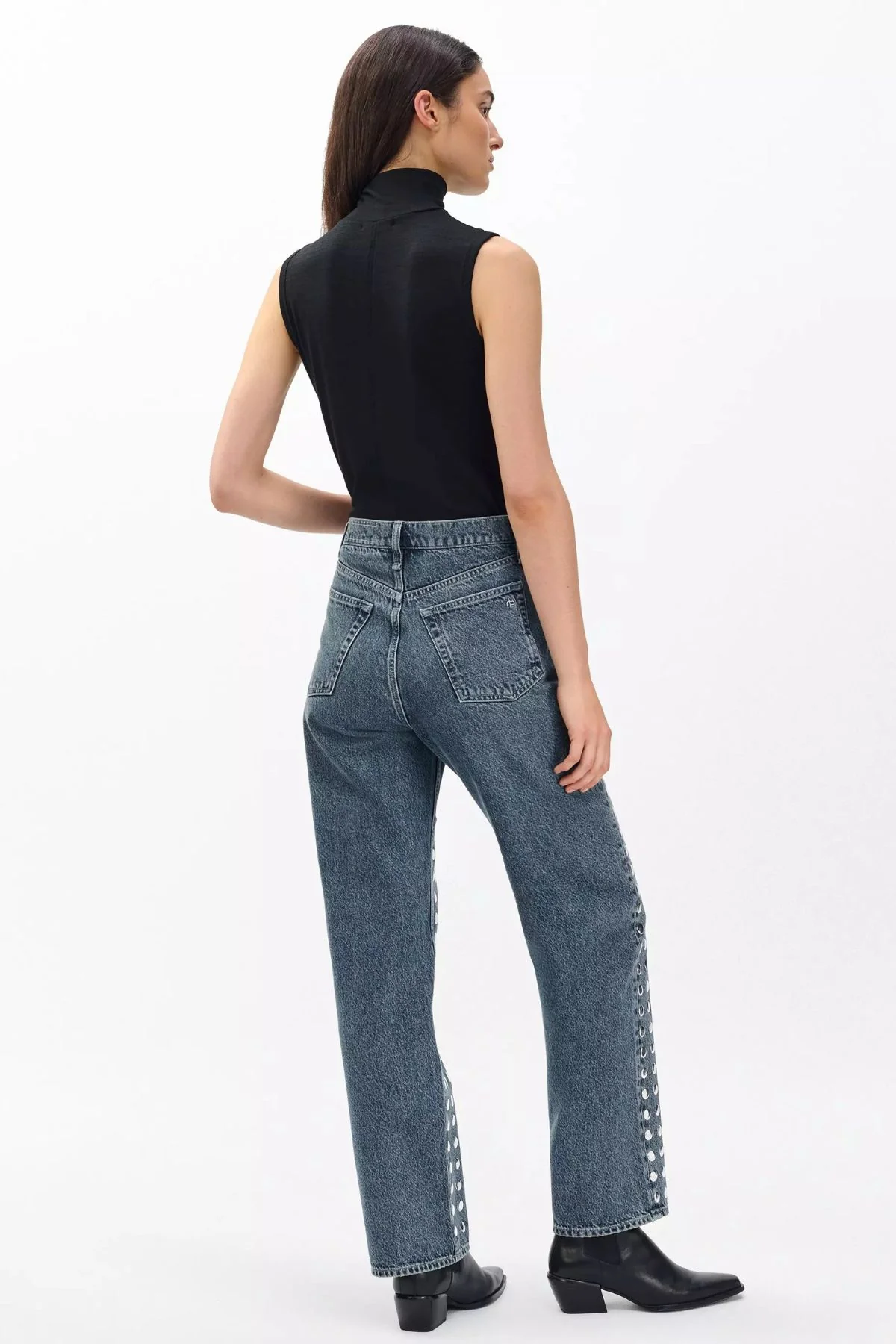 Rag & Bone Shea Relaxed Studded Jean - Kingston - Image 3