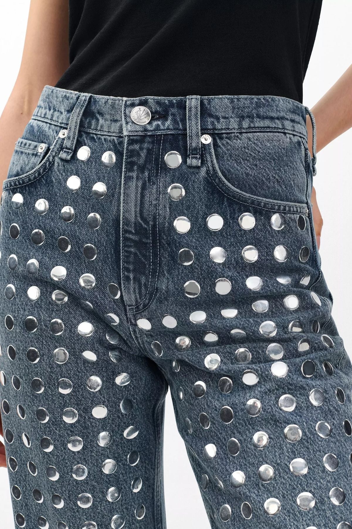 Rag & Bone Shea Relaxed Studded Jean - Kingston - Image 4