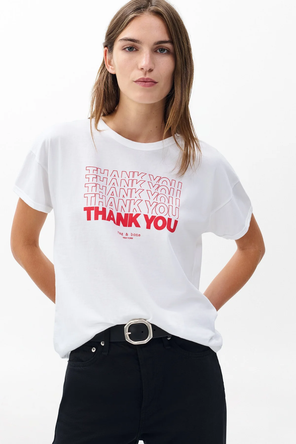 Rag & Bone Thank You T-Shirt - White - Image 2