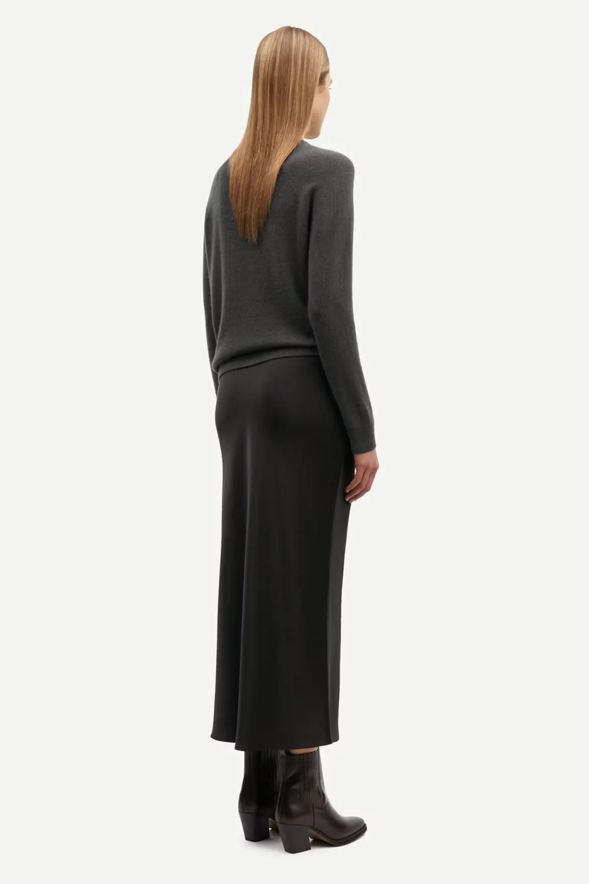 Samsøe Samsøe Boston O-Neck Jumper - Black Oyster - Image 3