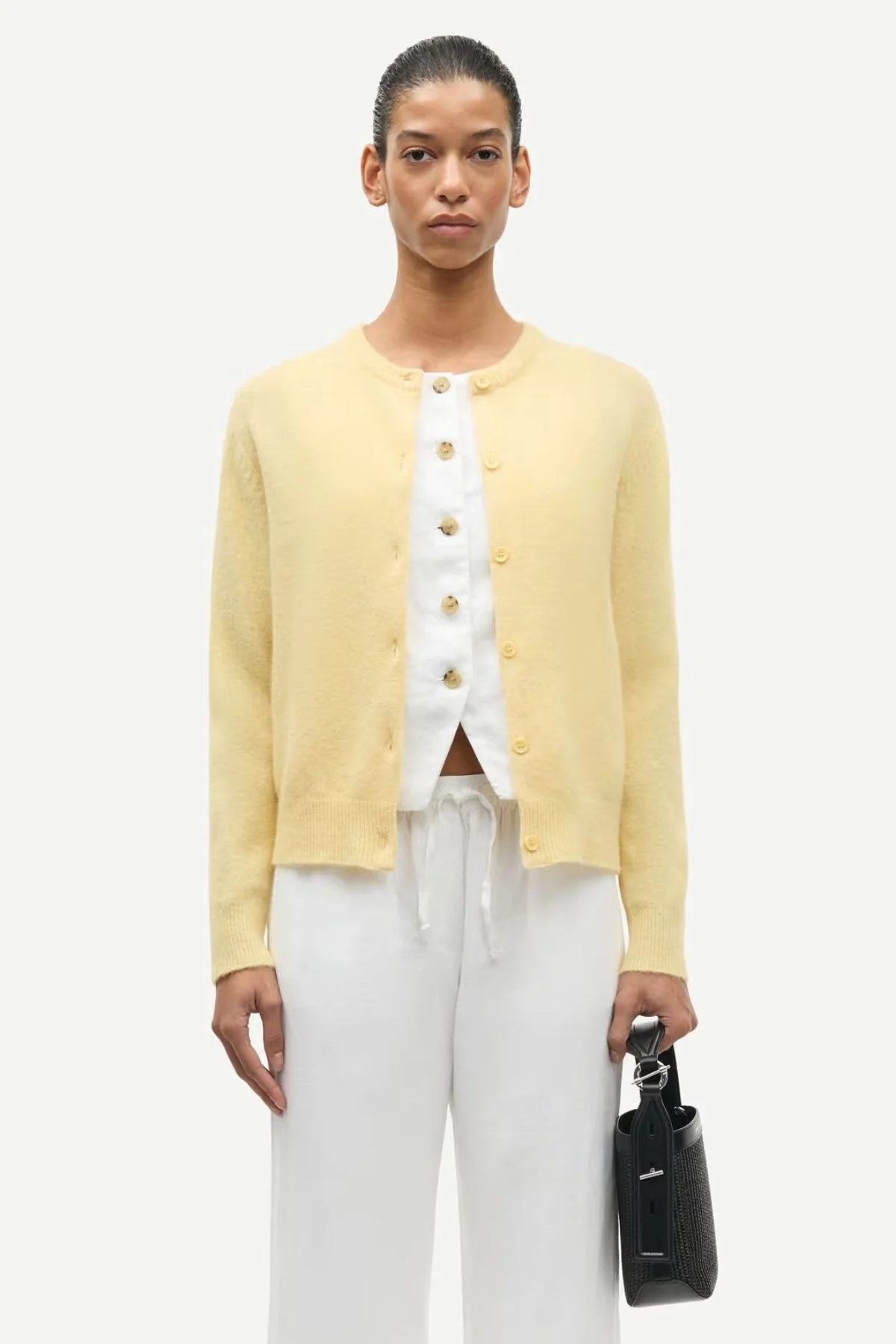 Samsøe Samsøe Nor Short Cardigan - Straw - Image 2