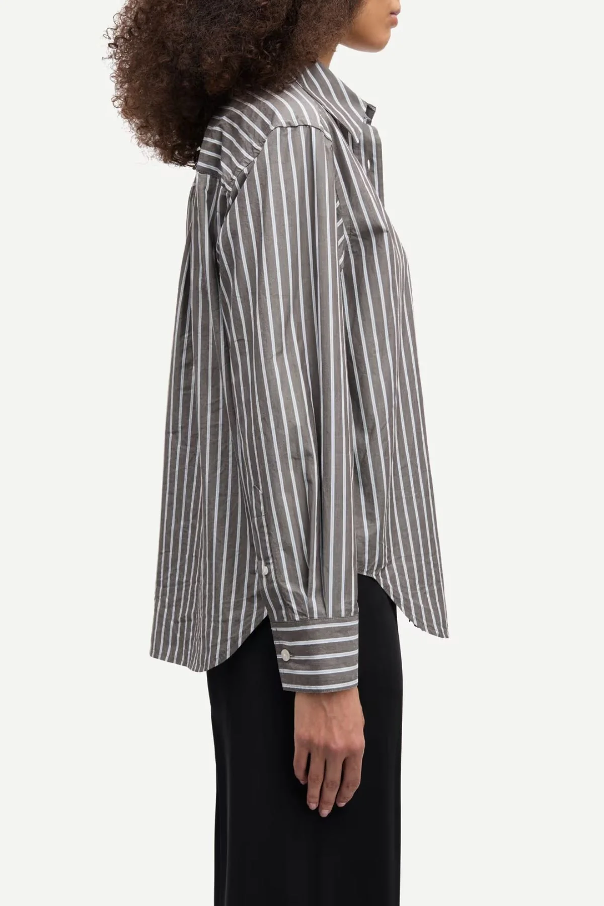Samsøe Samsøe Salova Pocket Shirt - Brown Stripe - Image 3